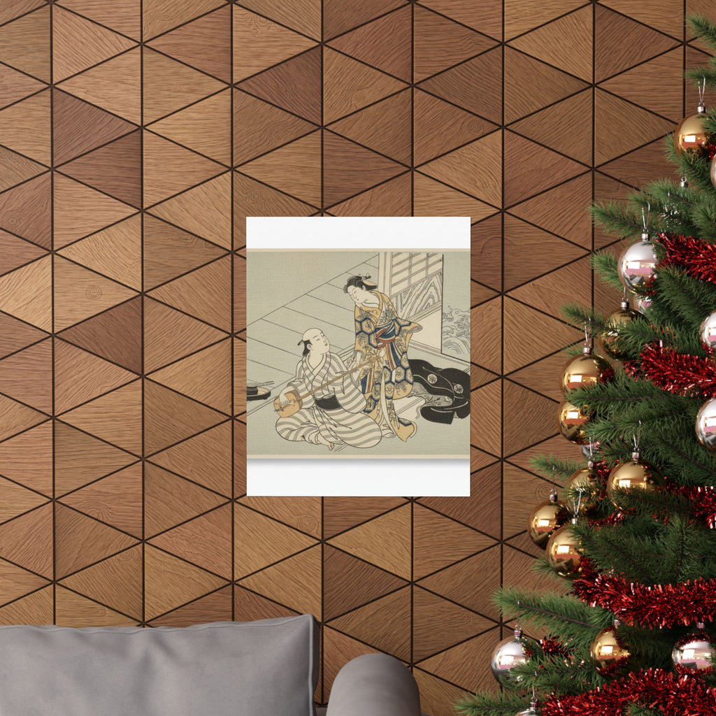 Ecommerce Main — Lady Interrupting Her Lover, Who Is Playing The Shamisen — Matte Poster