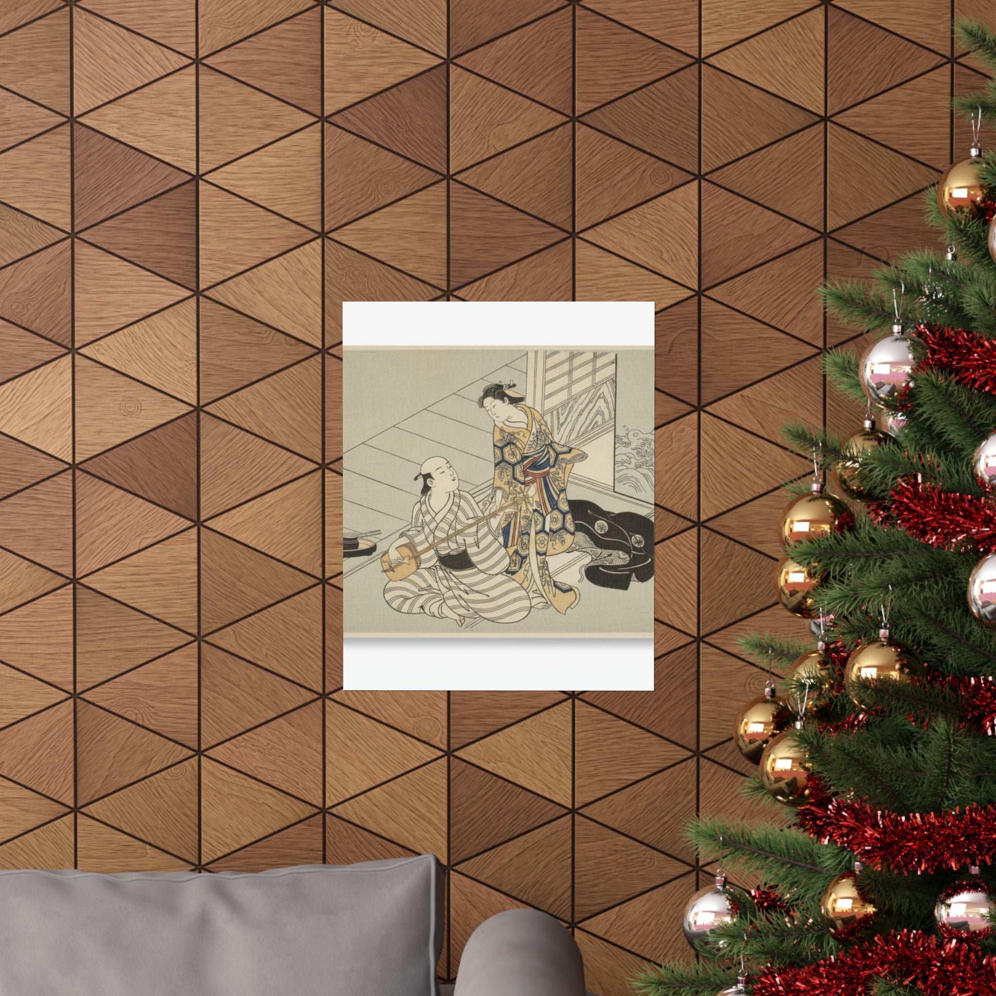 Ecommerce Main — Lady Interrupting Her Lover, Who Is Playing The Shamisen — Matte Poster