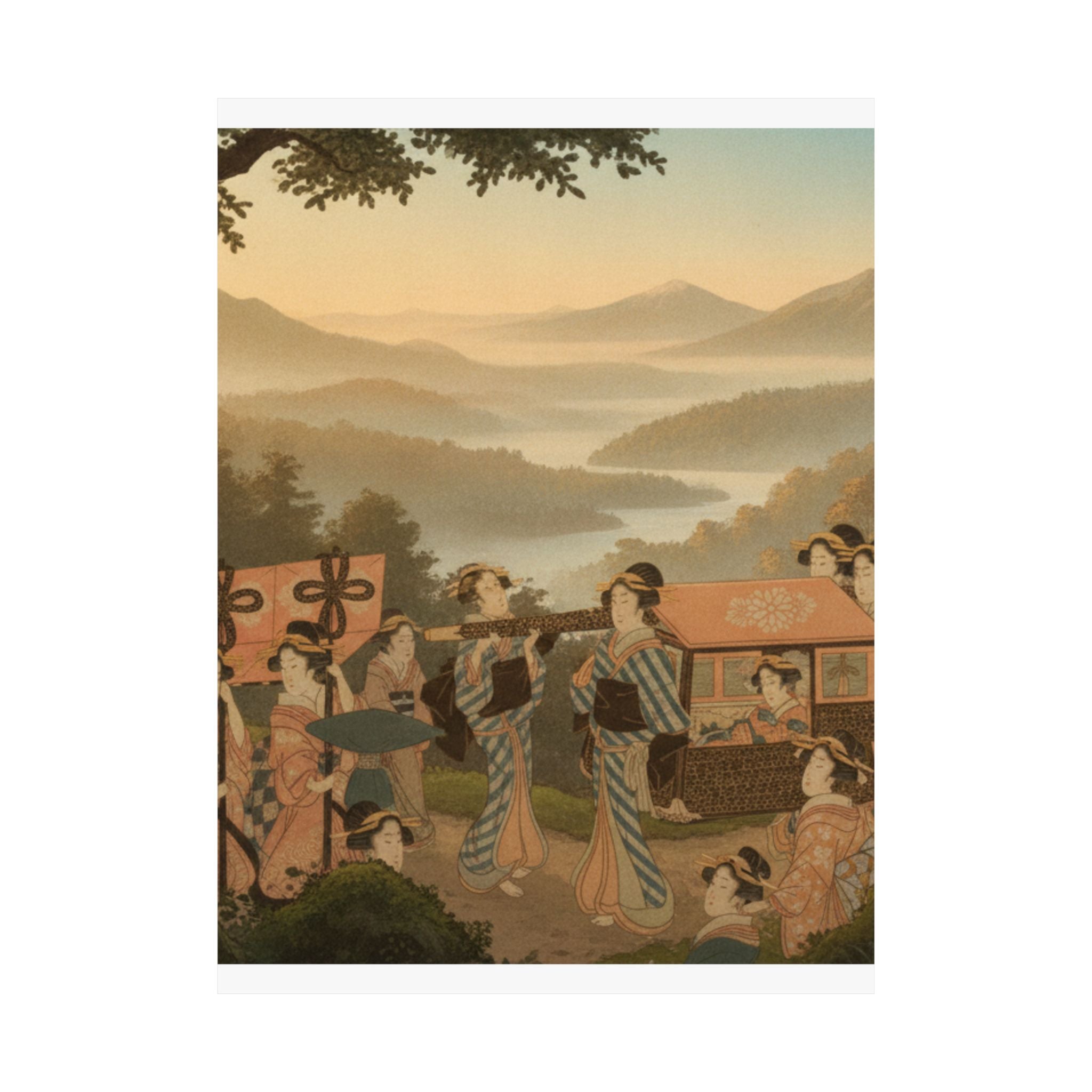 Scenic Nature — Promenade Of Famous Beauty Escorted By Many Female Attendants — Matte Poster