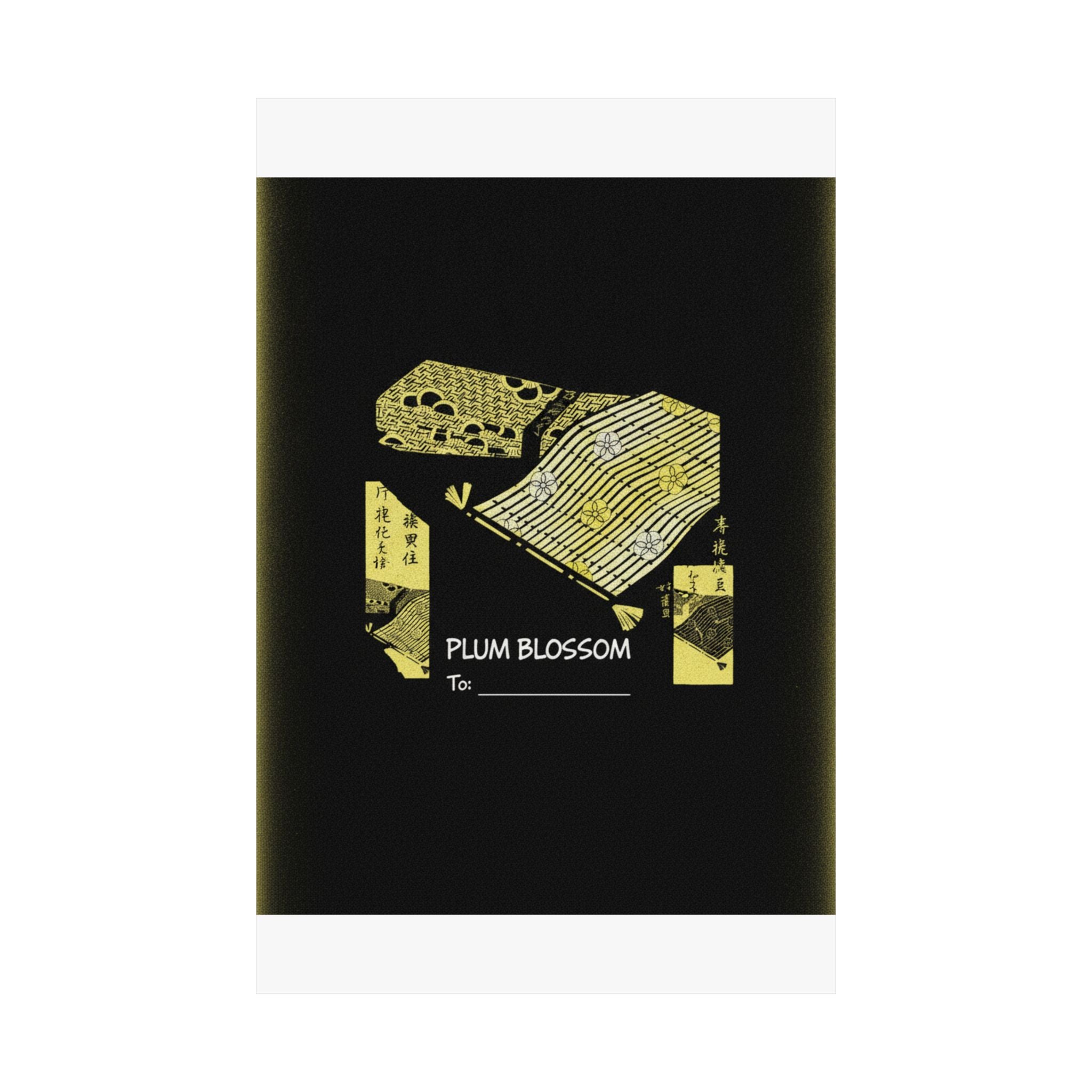 Streetwear Collage — Pattern Of Plum Blossom — Matte Poster