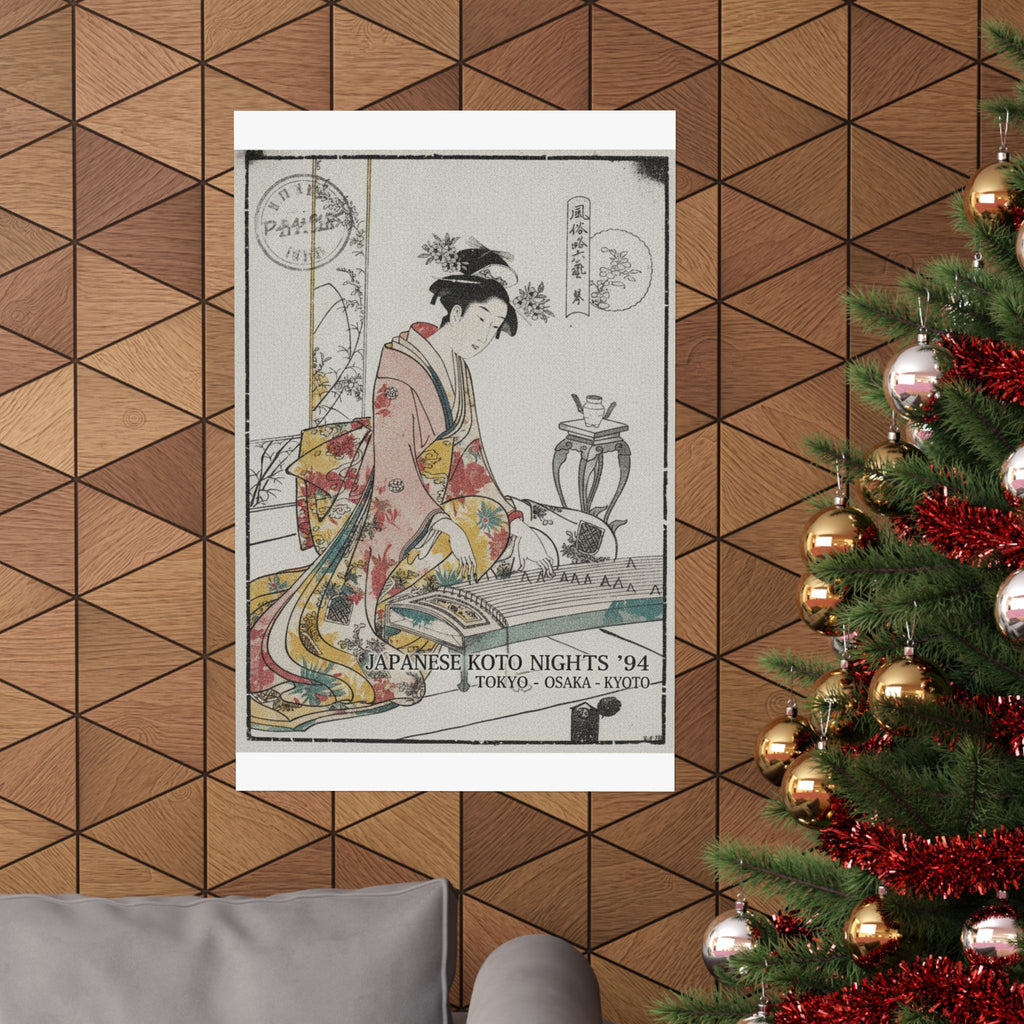 Vintage Bootleg — Young Lady Playing A Musical Instrument — Matte Poster