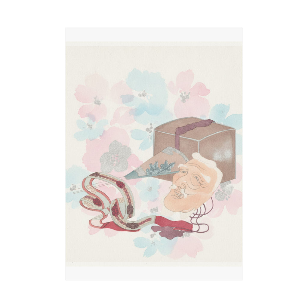 Watercolor — Mask And Other Objects For The Noh Dance — Matte Poster