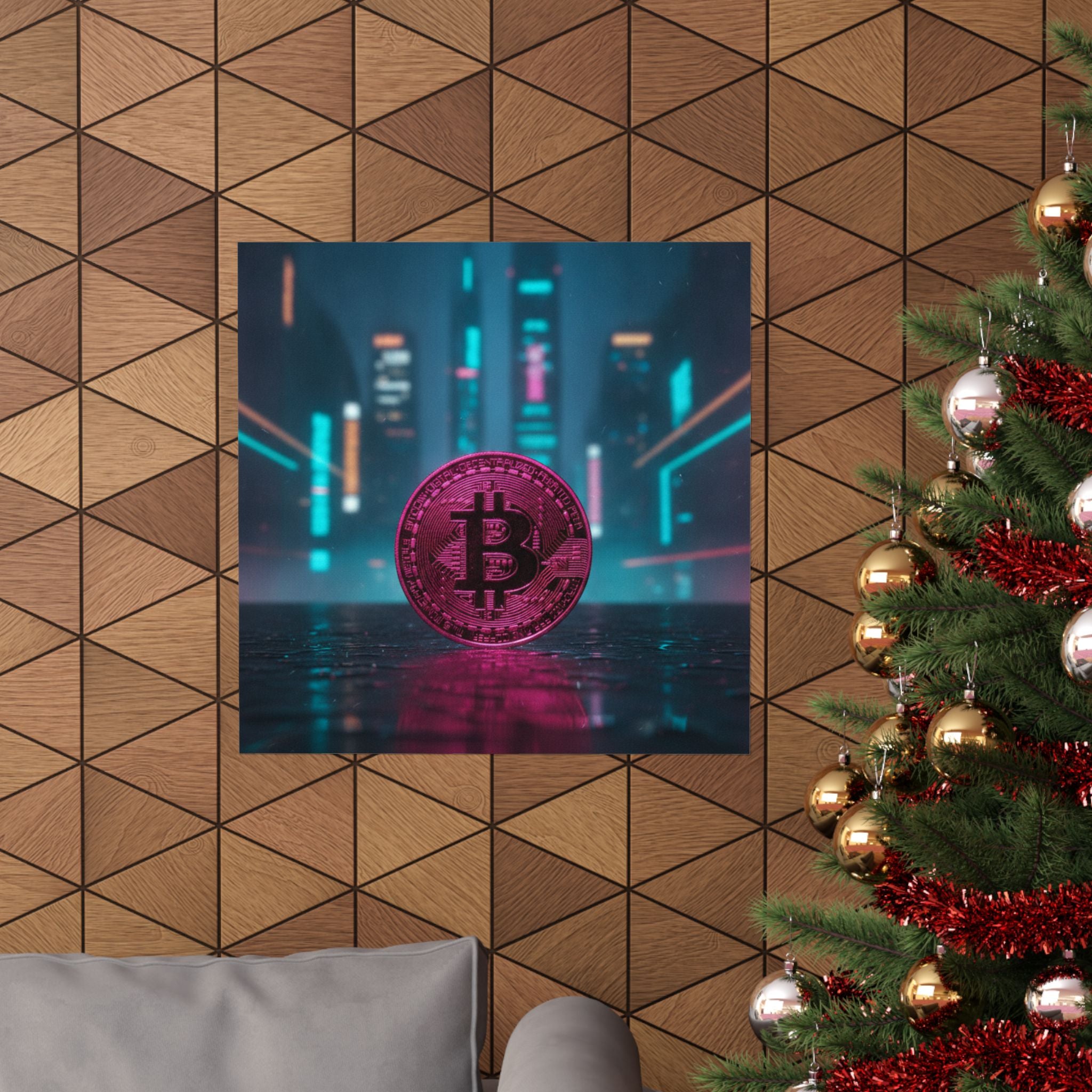 Neon Noir — Coin — Matte Poster