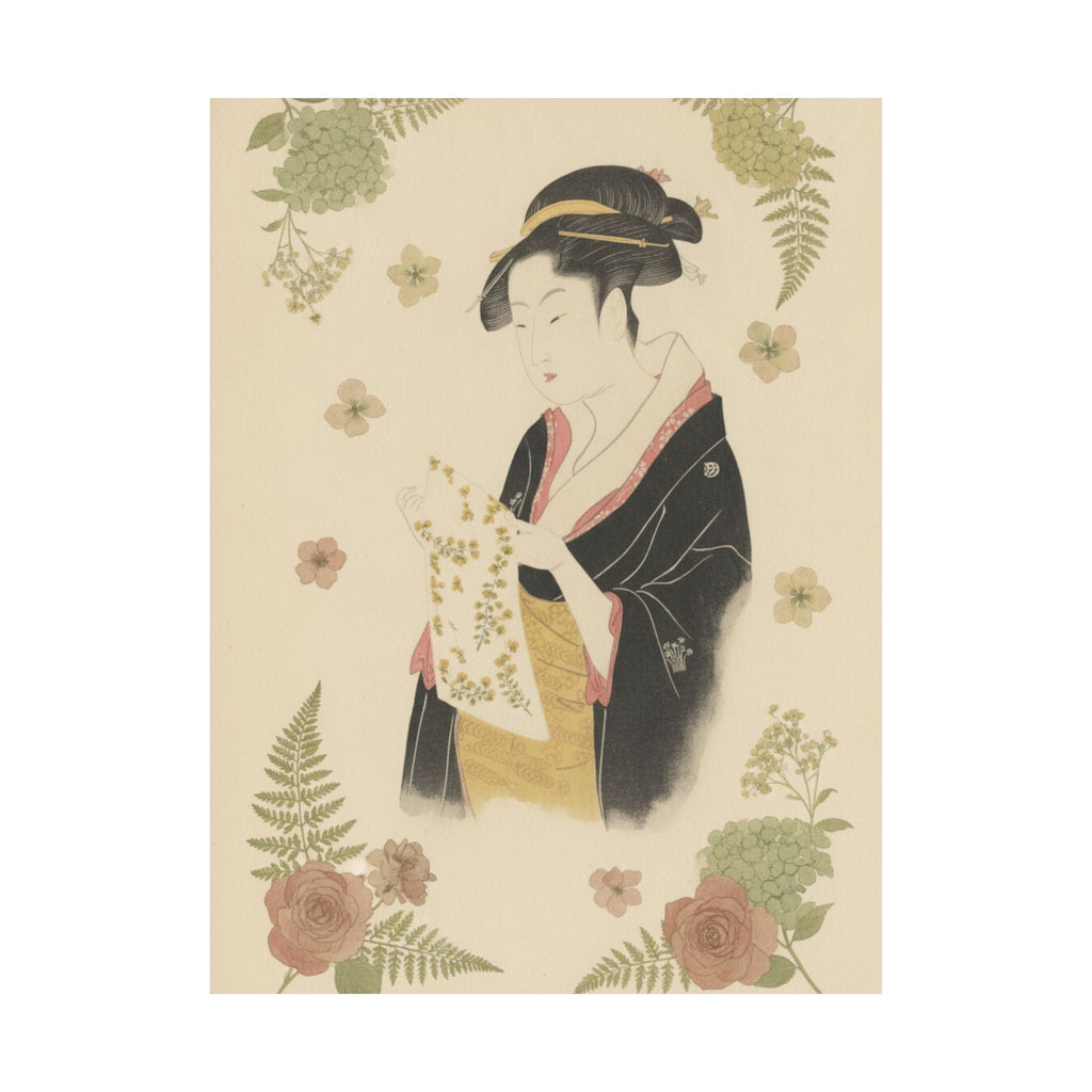 Botanical — The Lady Tomimoto Toyohina Reading A Letter — Matte Poster