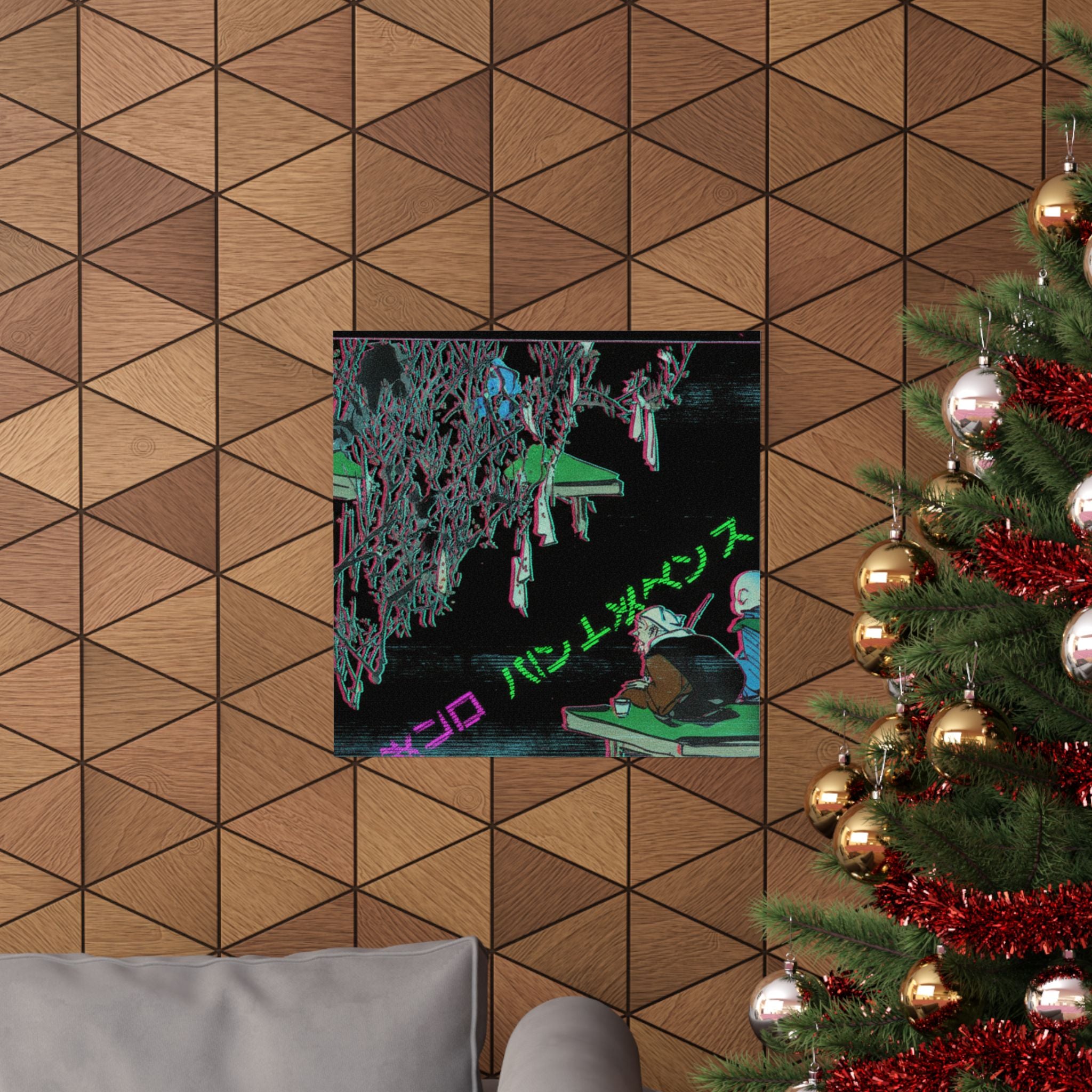 Glitch Culture — Two Pilgrims Gazing At A Tree Festooned With Prayers — Matte Poster