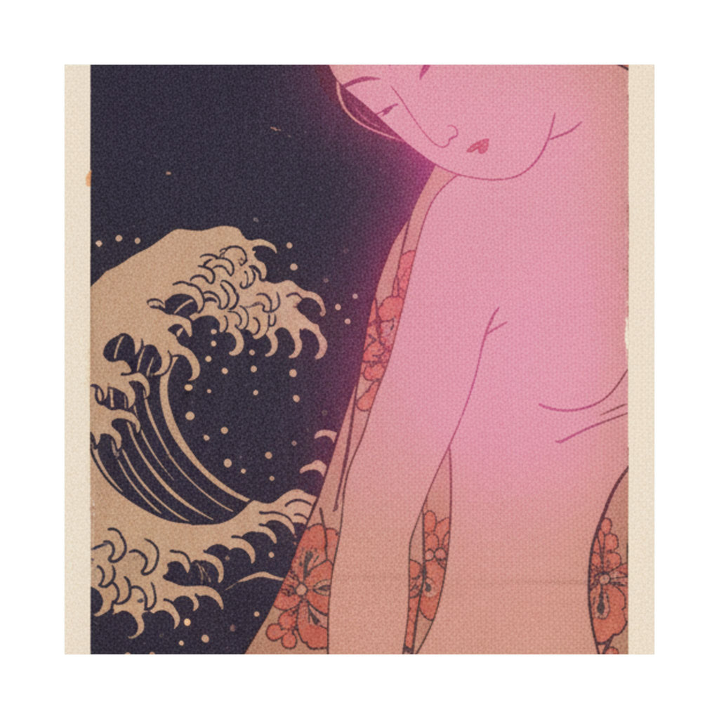 Japanese Street — Lady On Way To The Bath — Matte Poster