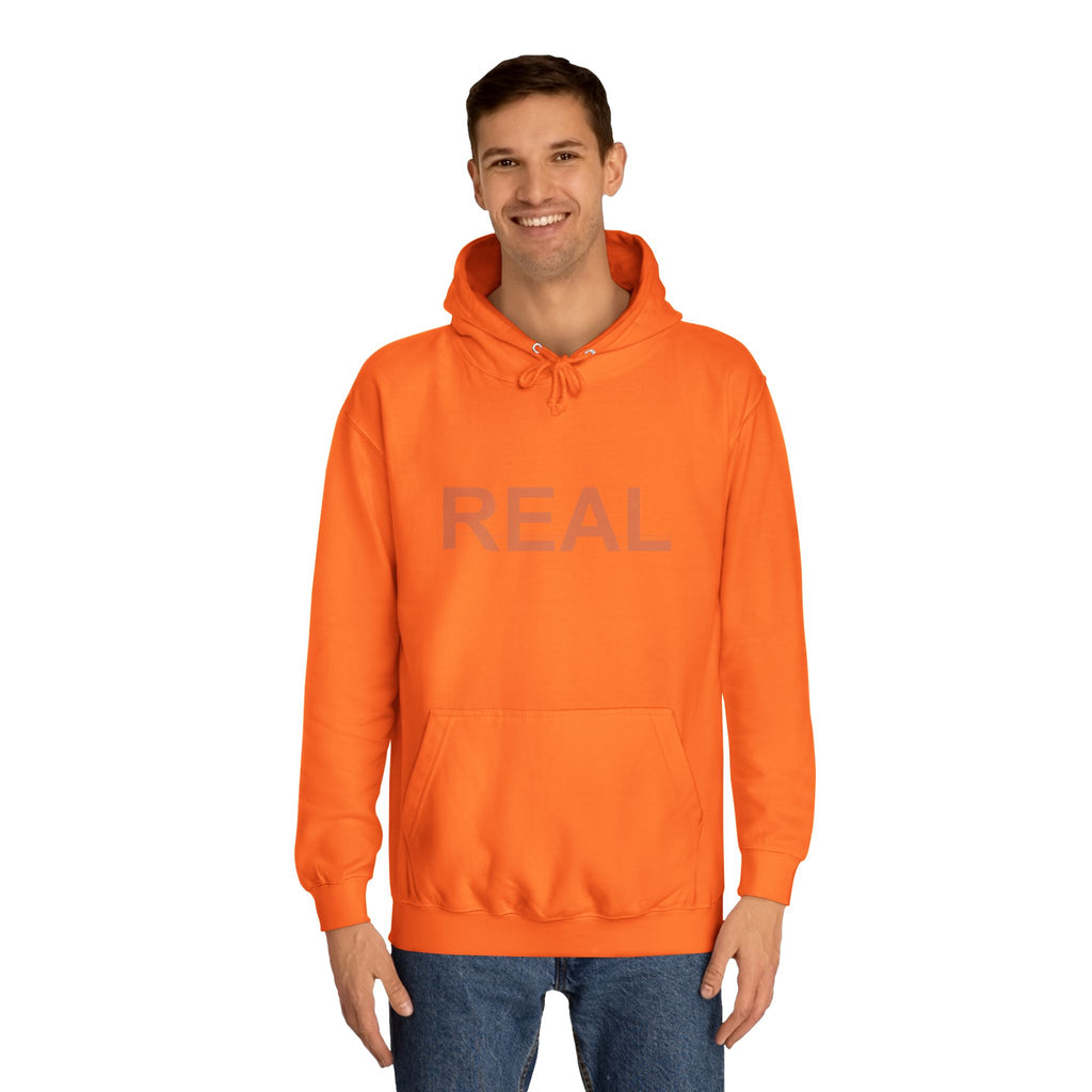 REAL Bold Burnt-Orange Minimal Typography Hoodie