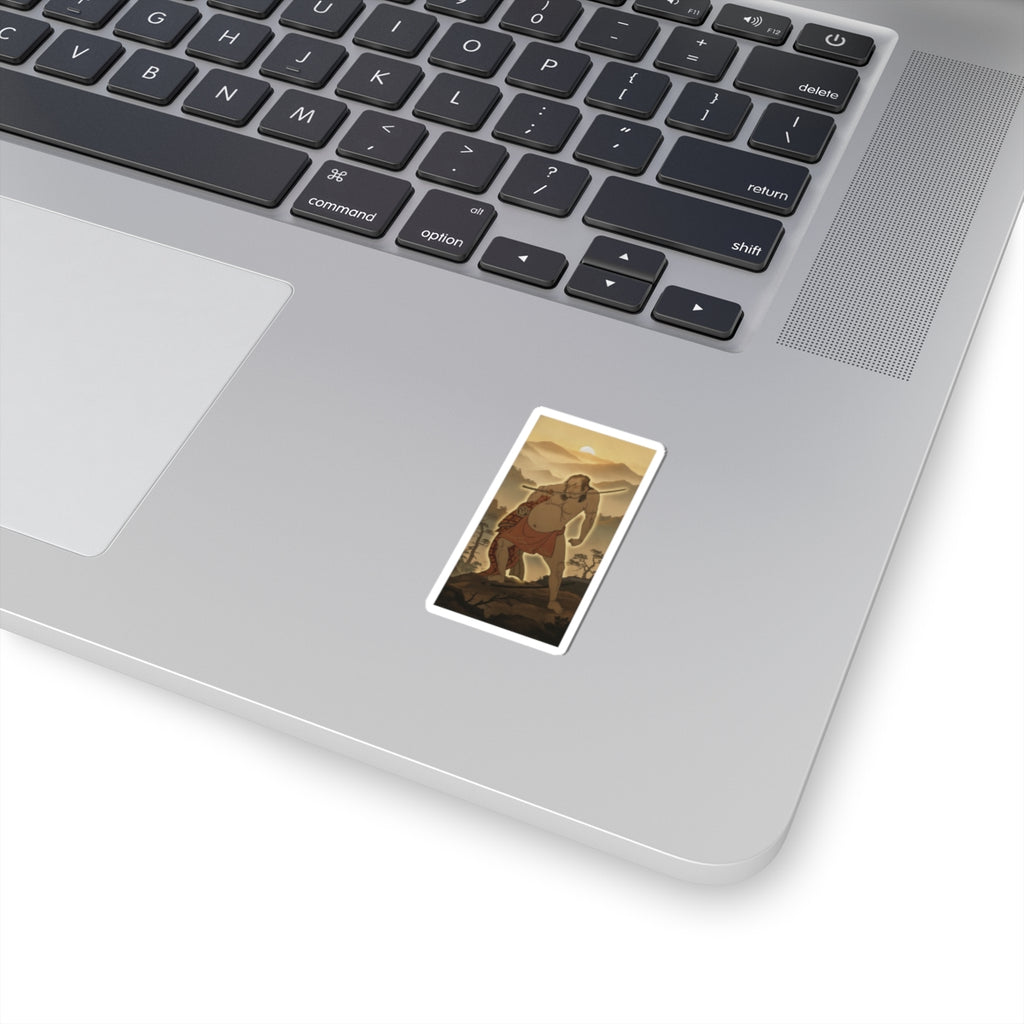 Scenic Nature — The Second Nakamura Sukegoro As A Man Entirely Nude Save For Loin Cloth — Kiss-Cut Sticker