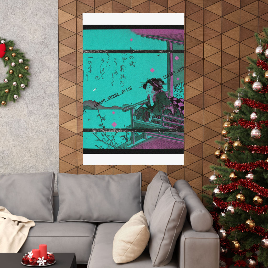 Glitch Culture — Courtesan Leaning On The Railing Of A Veranda — Matte Poster
