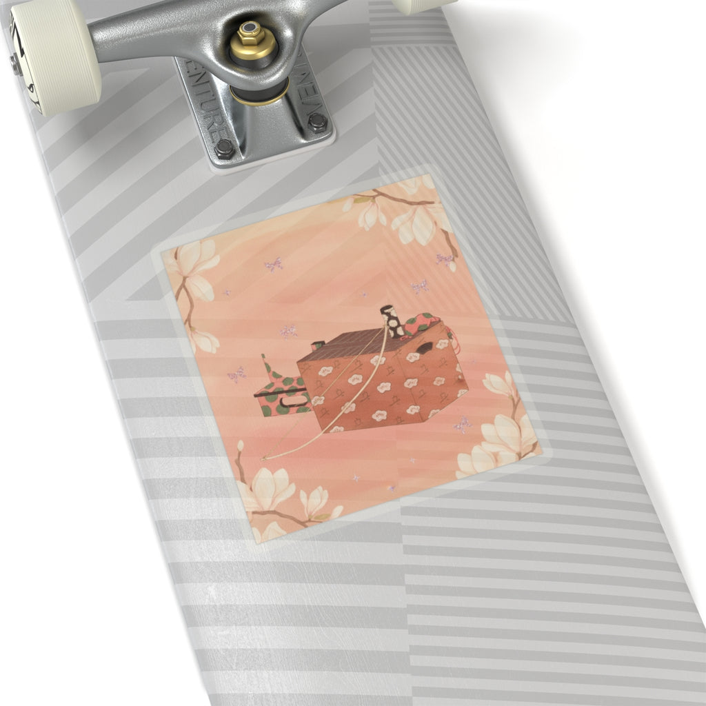 Southern Sunset — Box For Sugoroku Game (A Kind Of Backgammon), Bow And Drum — Kiss-Cut Sticker