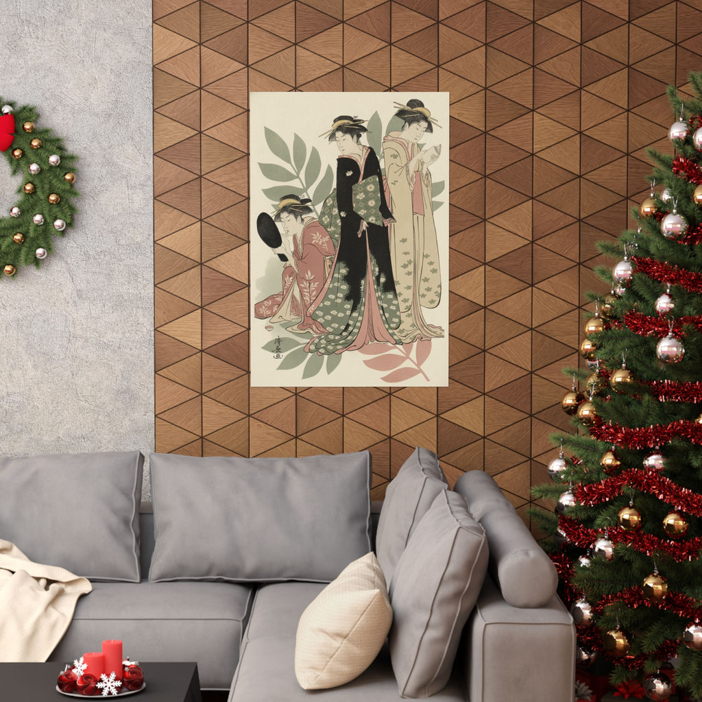 Botanical — Three Geishas Of Tachibana Street In Their Room — Matte Poster