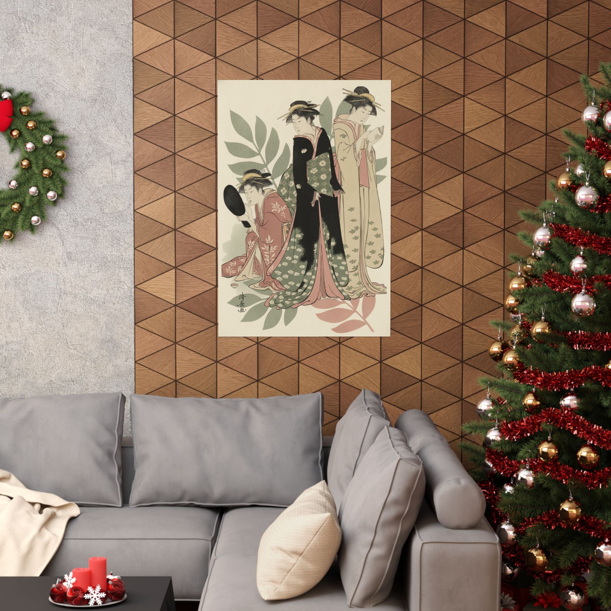 Botanical — Three Geishas Of Tachibana Street In Their Room — Matte Poster