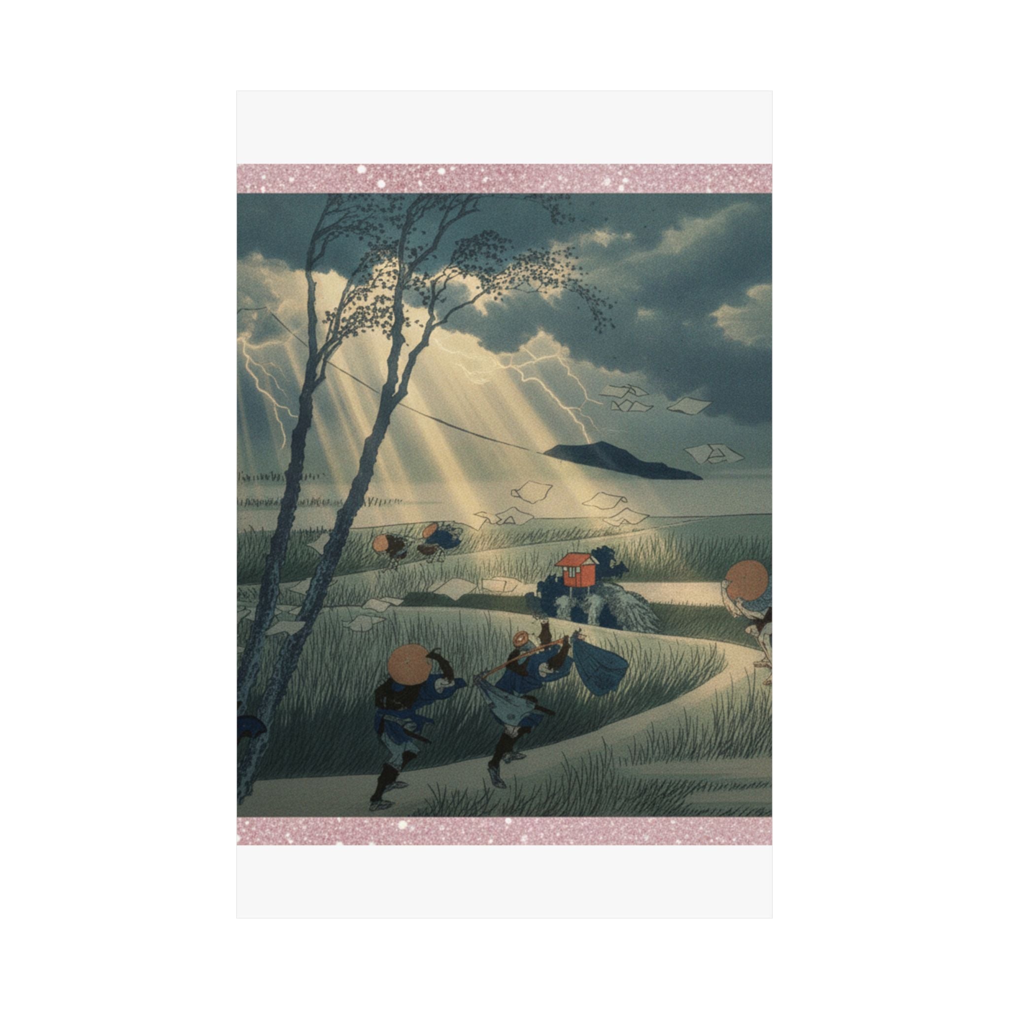 Dramatic Storm — Ejiri In Suruga Province (Sunshū Ejiri), From The Series Thirty-Six Views Of Mou — Matte Poster
