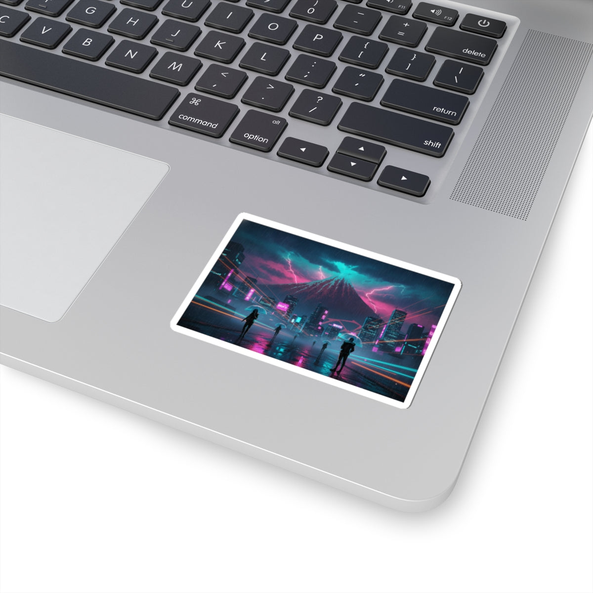 Neon Noir — Storm Below Mount Fuji (Sanka No Haku U), From The Series Thirty-Six Views Of Mo — Kiss-Cut Sticker