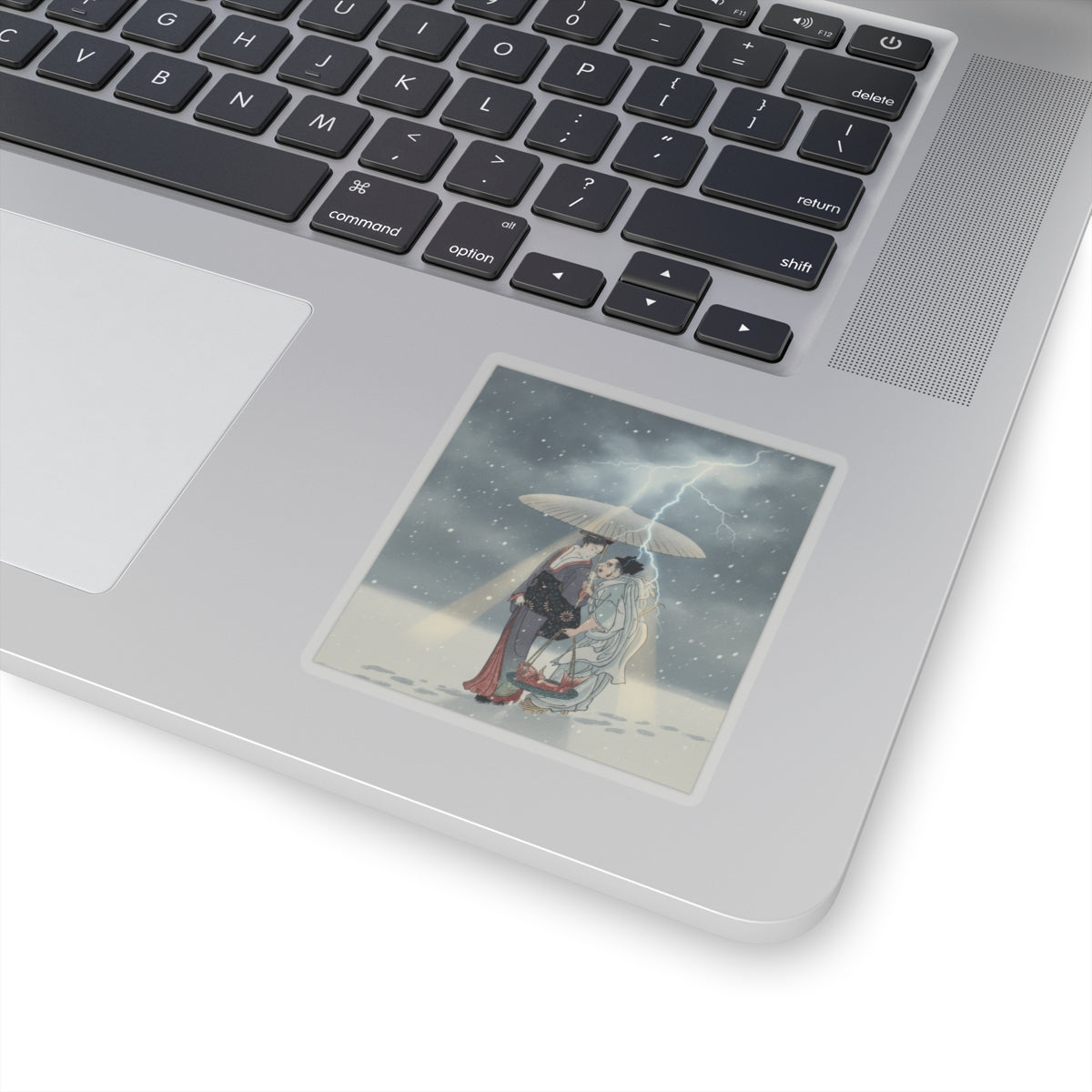 Dramatic Storm — Ebisu And Benten Walking In The Snow — Kiss-Cut Sticker