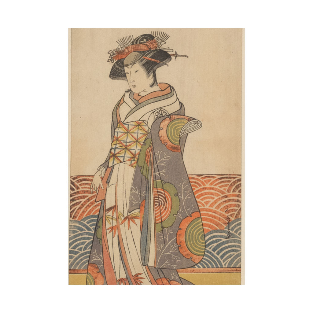 Product Marketing — The Third Segawa Kikunojo As A Woman Standing In A Room Having A Wave-Pattern Da — Matte Poster
