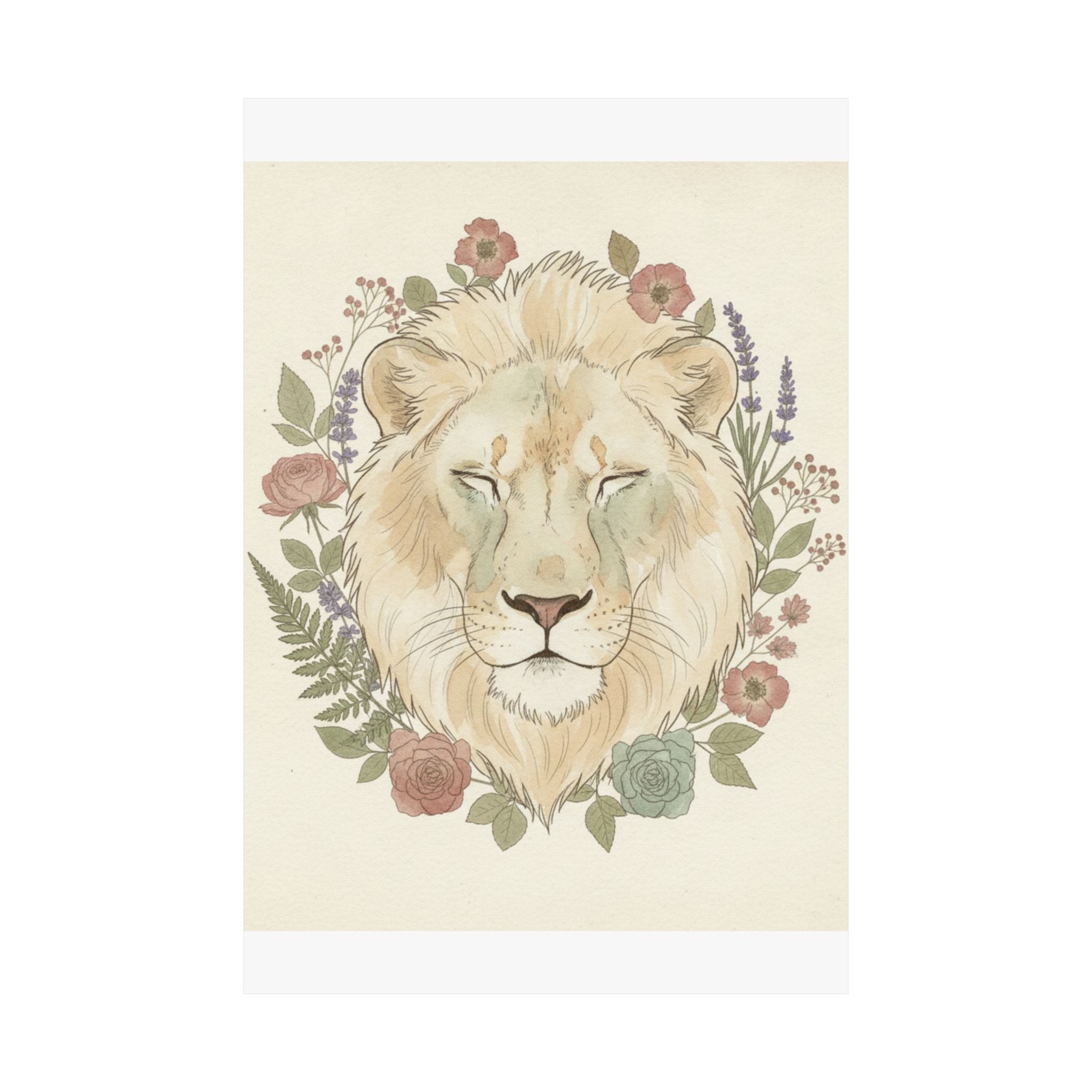 Botanical — Lion — Matte Poster