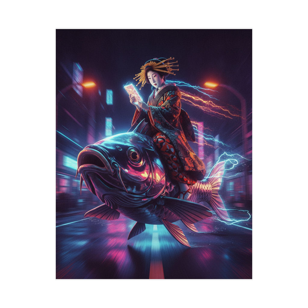 Fast Furious — Courtesan Seated On A Carp — Matte Poster