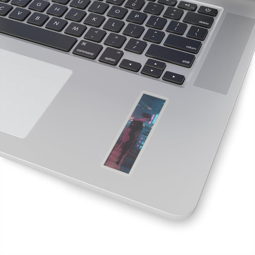 Neon Noir — Young Lady By The Shore — Kiss-Cut Sticker