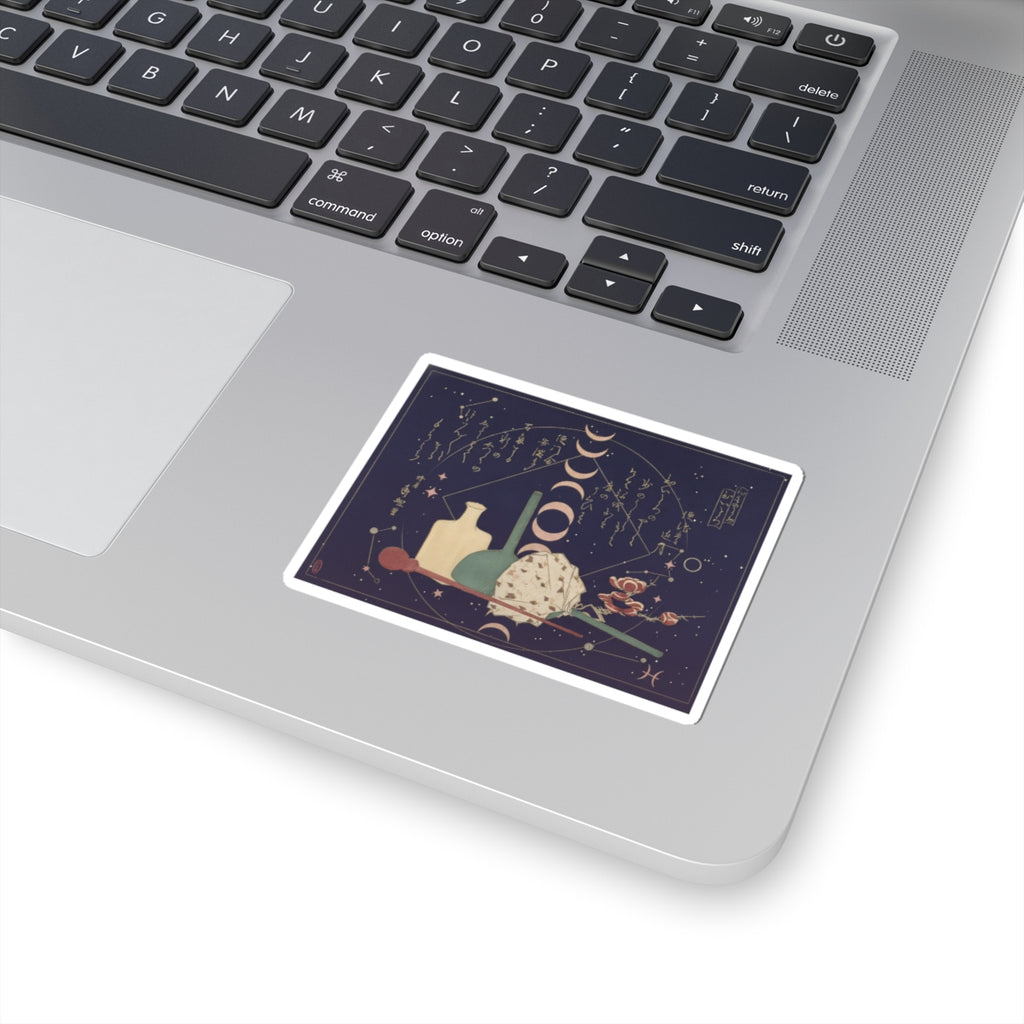 Celestial — Glass-Wares With Plum Blossoms — Kiss-Cut Sticker