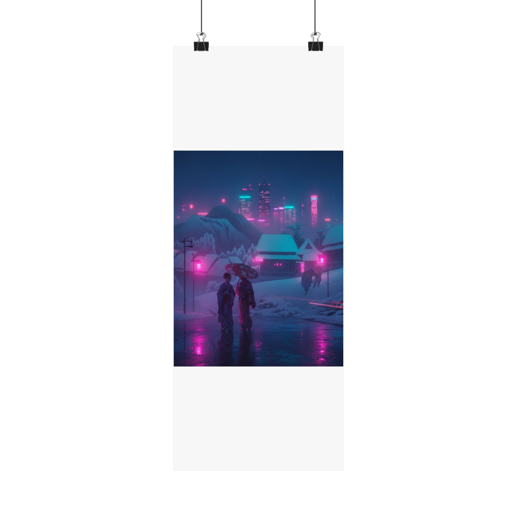Neon Noir — Evening Snow — Matte Poster