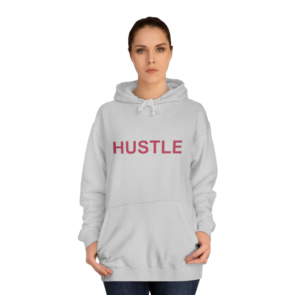 HUSTLE Bold Crimson Minimal Typography Hoodie