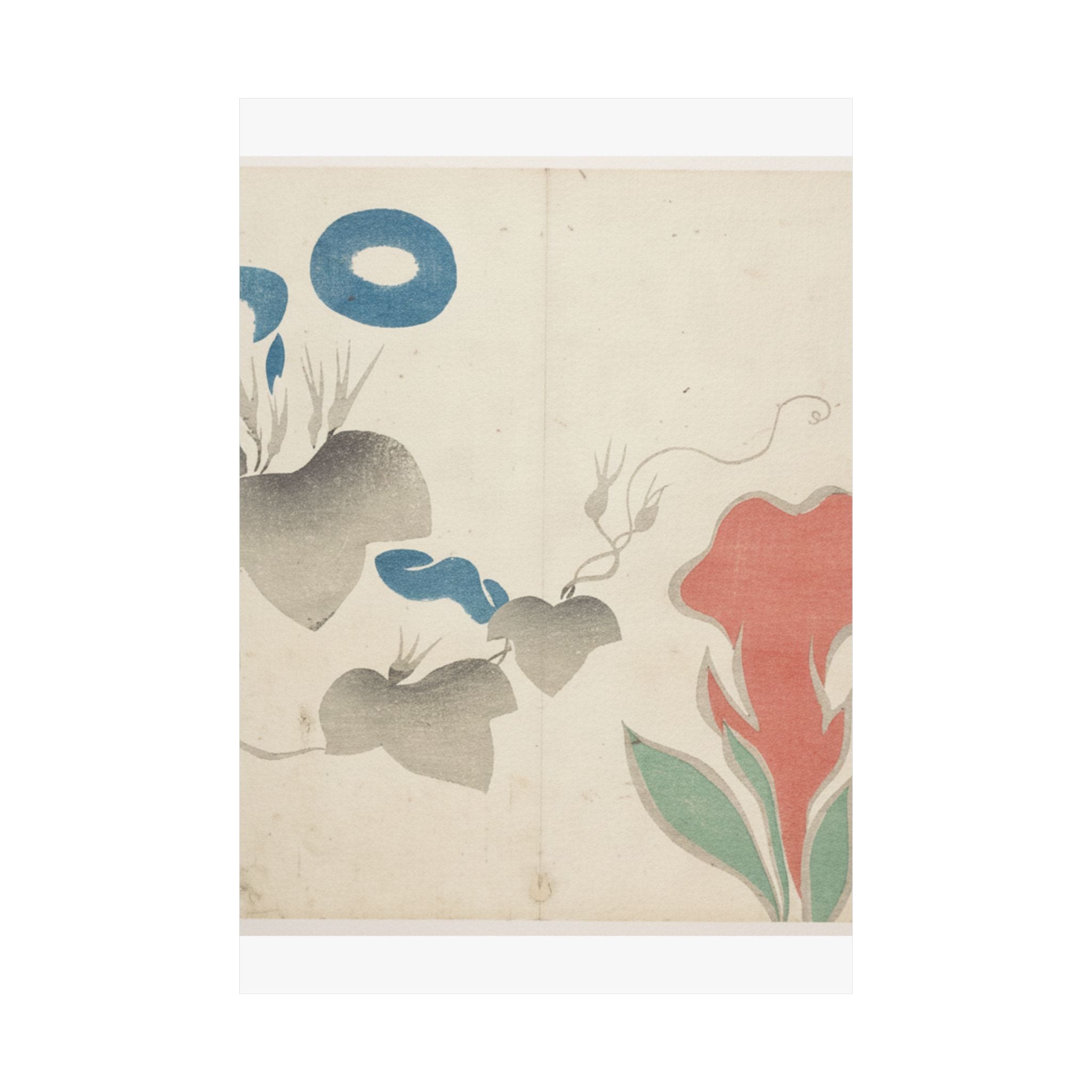 Watercolor — Design Of Morning–Glory And Other Flowers — Matte Poster