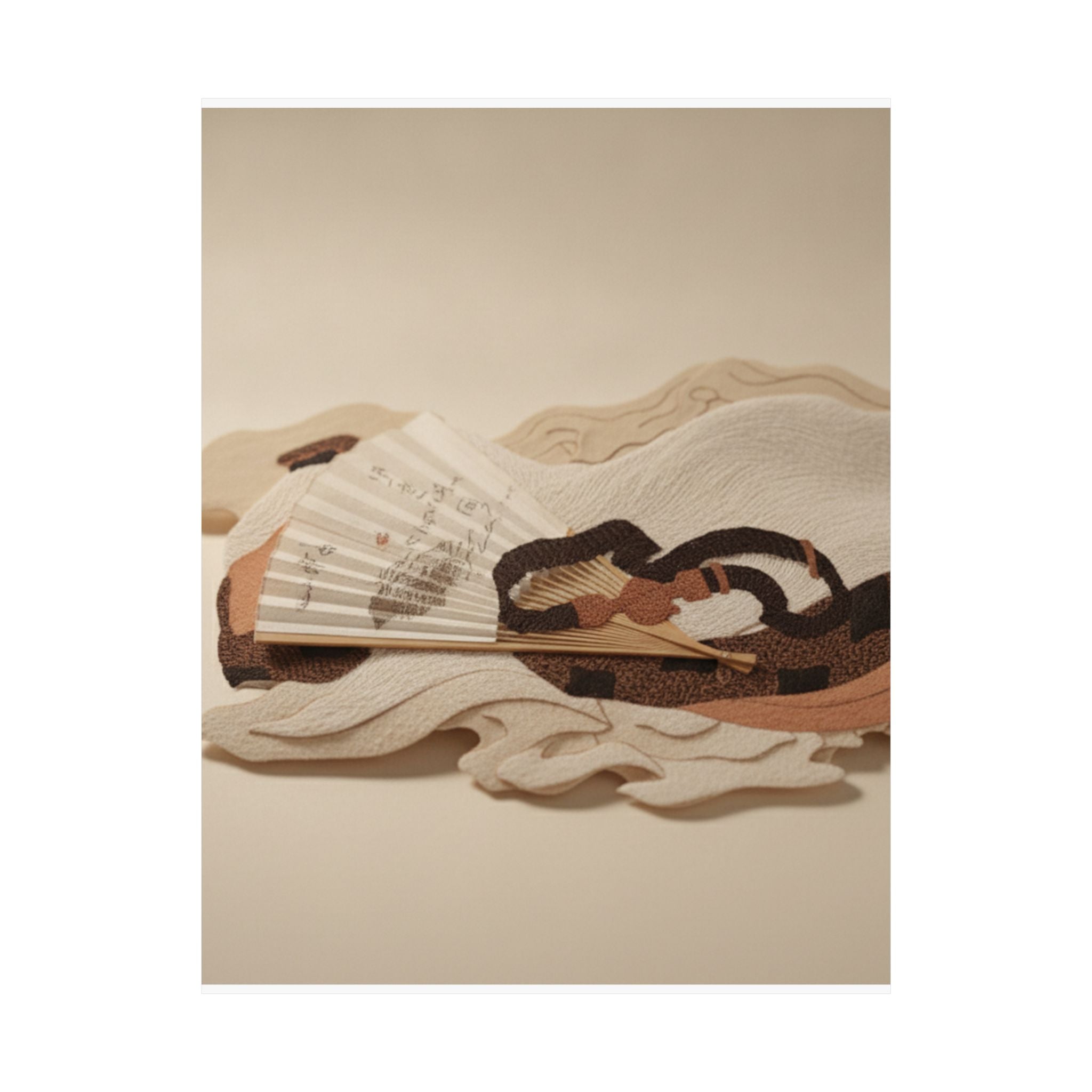 Product Marketing — Belt And Fan On A Piece Of Cloth — Matte Poster