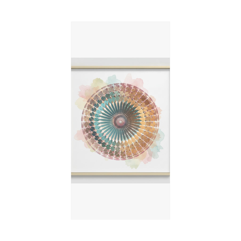 Terracotta and Teal Watercolour Spiral Mandala Poster