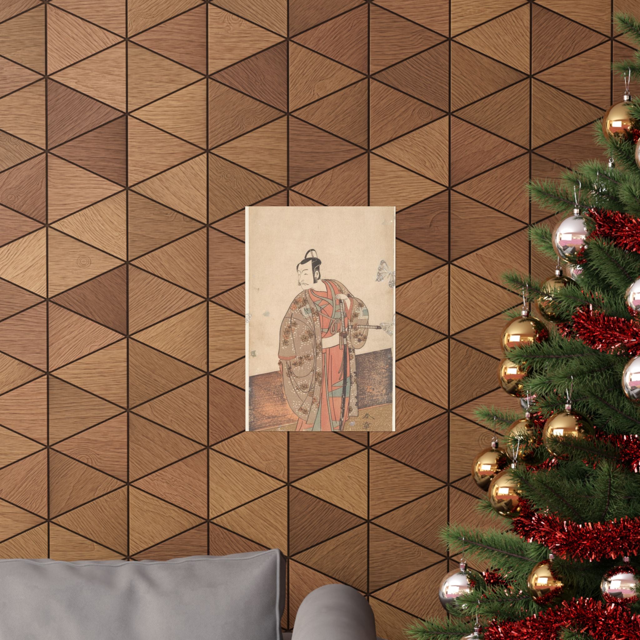 Ecommerce Main — The Actor Ichikawa Danjuro V Standing Inside Of A House And In Front Of An Engaw — Matte Poster