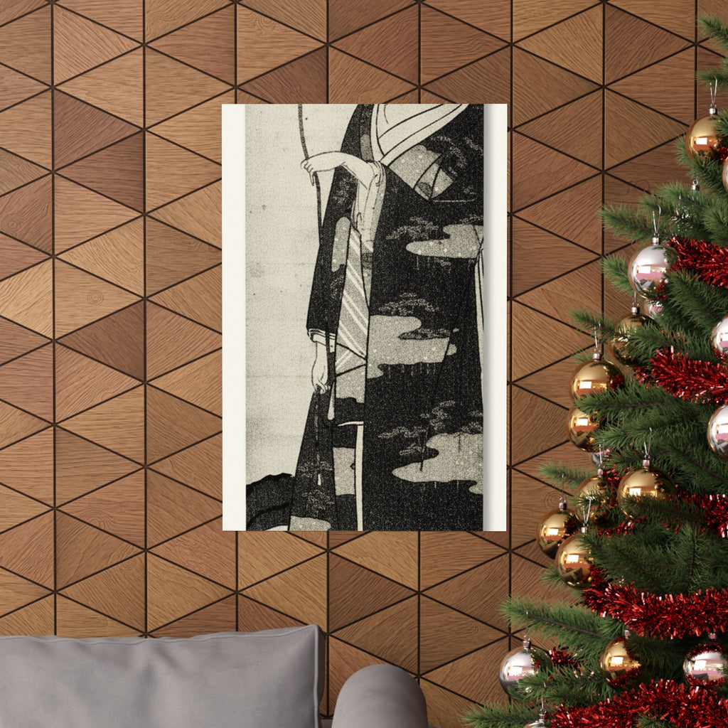 Ecommerce Main — A Woman Playing With A Monkey Which Has Climbed A Tree — Matte Poster