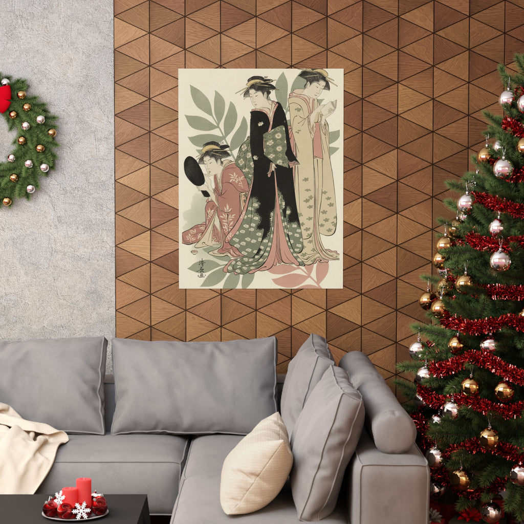 Botanical — Three Geishas Of Tachibana Street In Their Room — Matte Poster