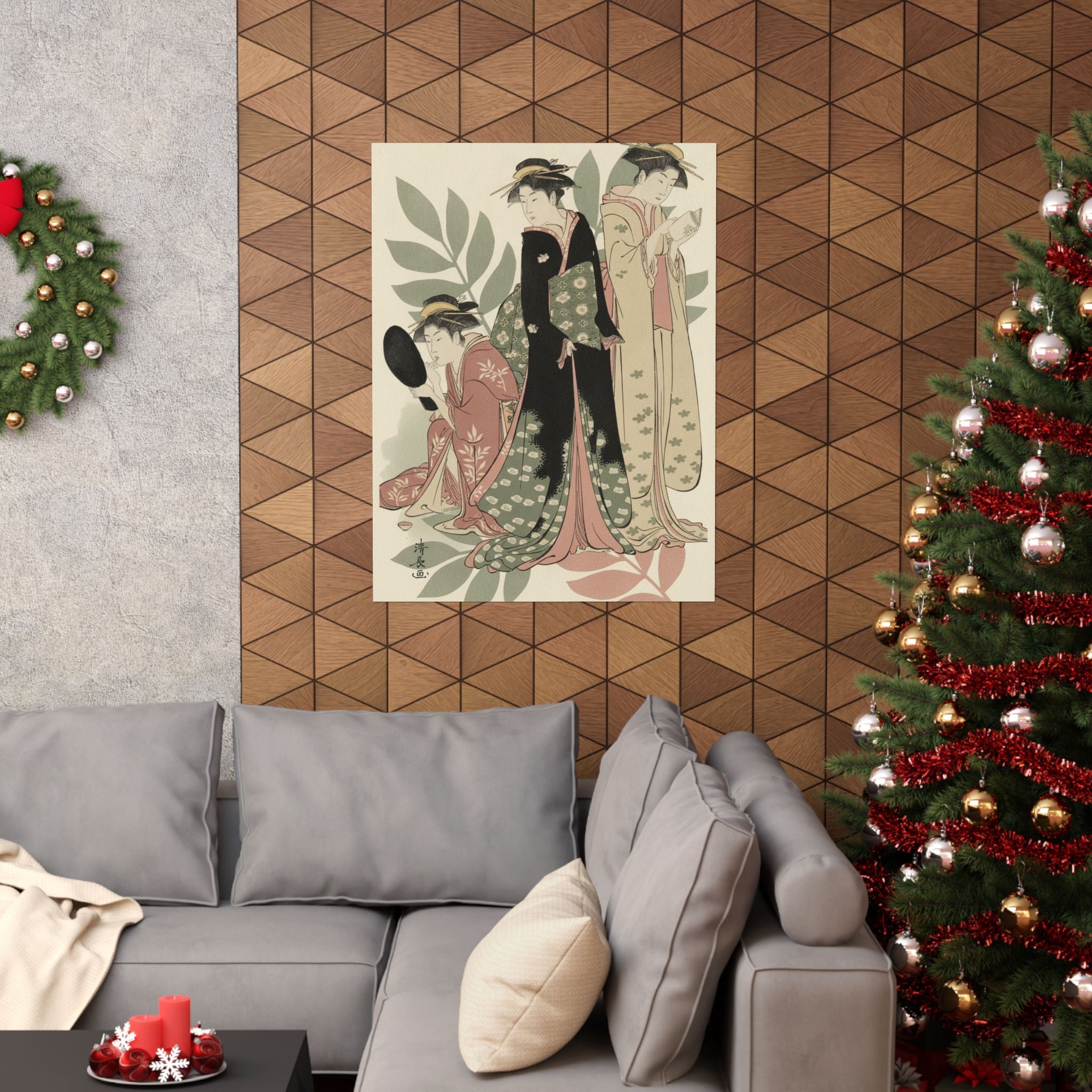 Botanical — Three Geishas Of Tachibana Street In Their Room — Matte Poster