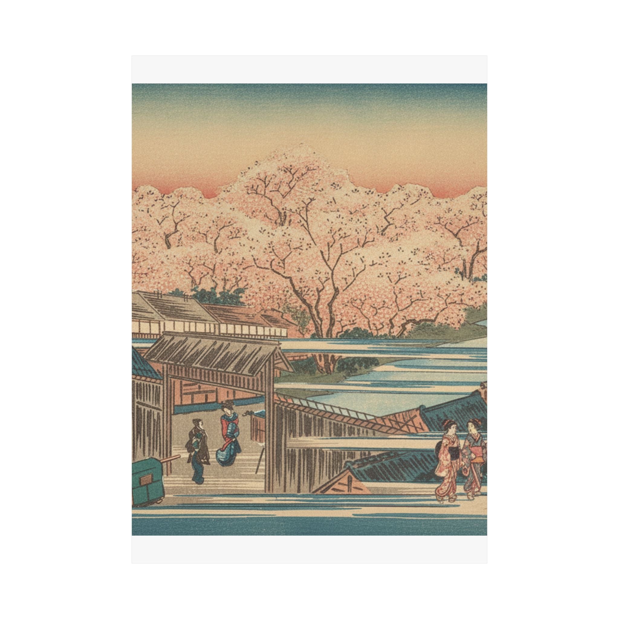 Scenic Nature — Morning Cherries At Yoshiwara — Matte Poster
