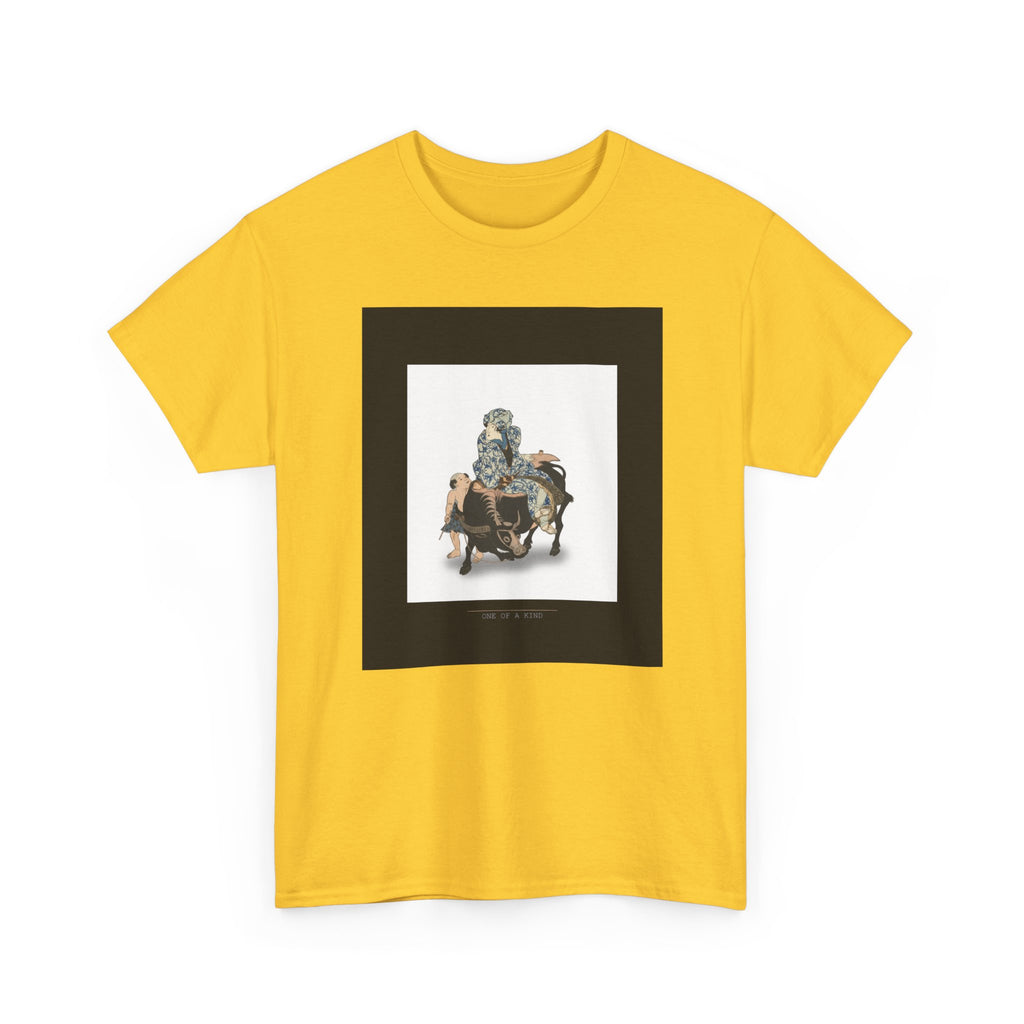 CITY NEVER SLEEPS | Roshungi (Chinese, Lu Zhunyi) As A Woman With A Pipe Riding On A Buffalo Graphic Tee — Graphic Tee