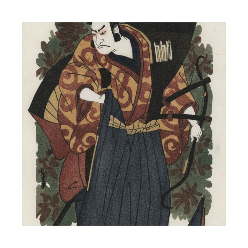 Watercolor — The First Nakamura Nakazo As A Man Of High Rank Attired In Naga-Bakama — Matte Poster