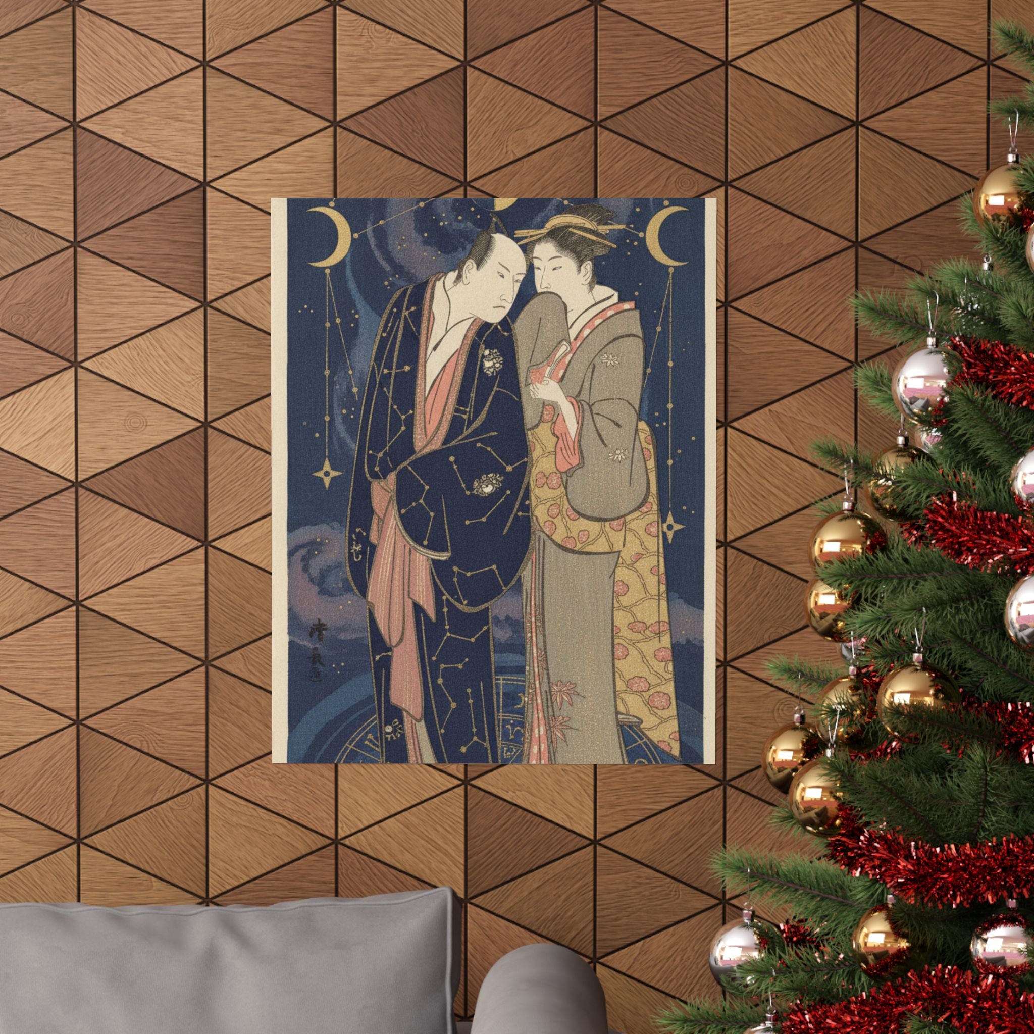 Celestial — Ichikawa Yaozo Iii With A Lady — Matte Poster