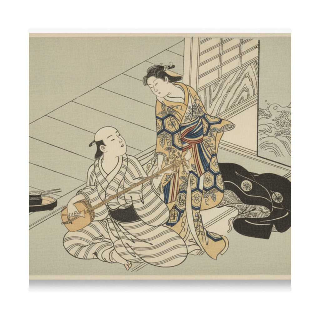 Ecommerce Main — Lady Interrupting Her Lover, Who Is Playing The Shamisen — Matte Poster
