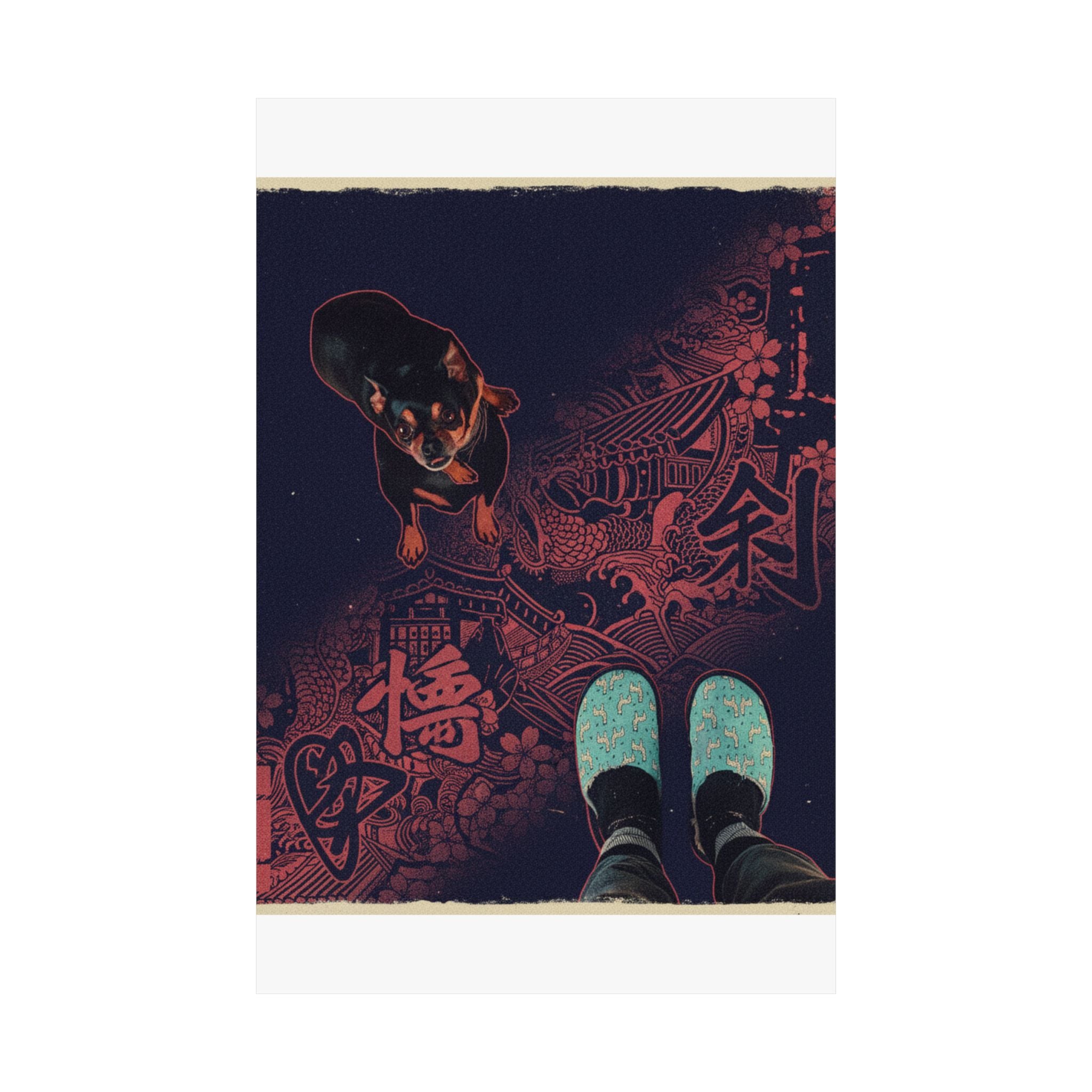 Japanese Street — Dog — Matte Poster