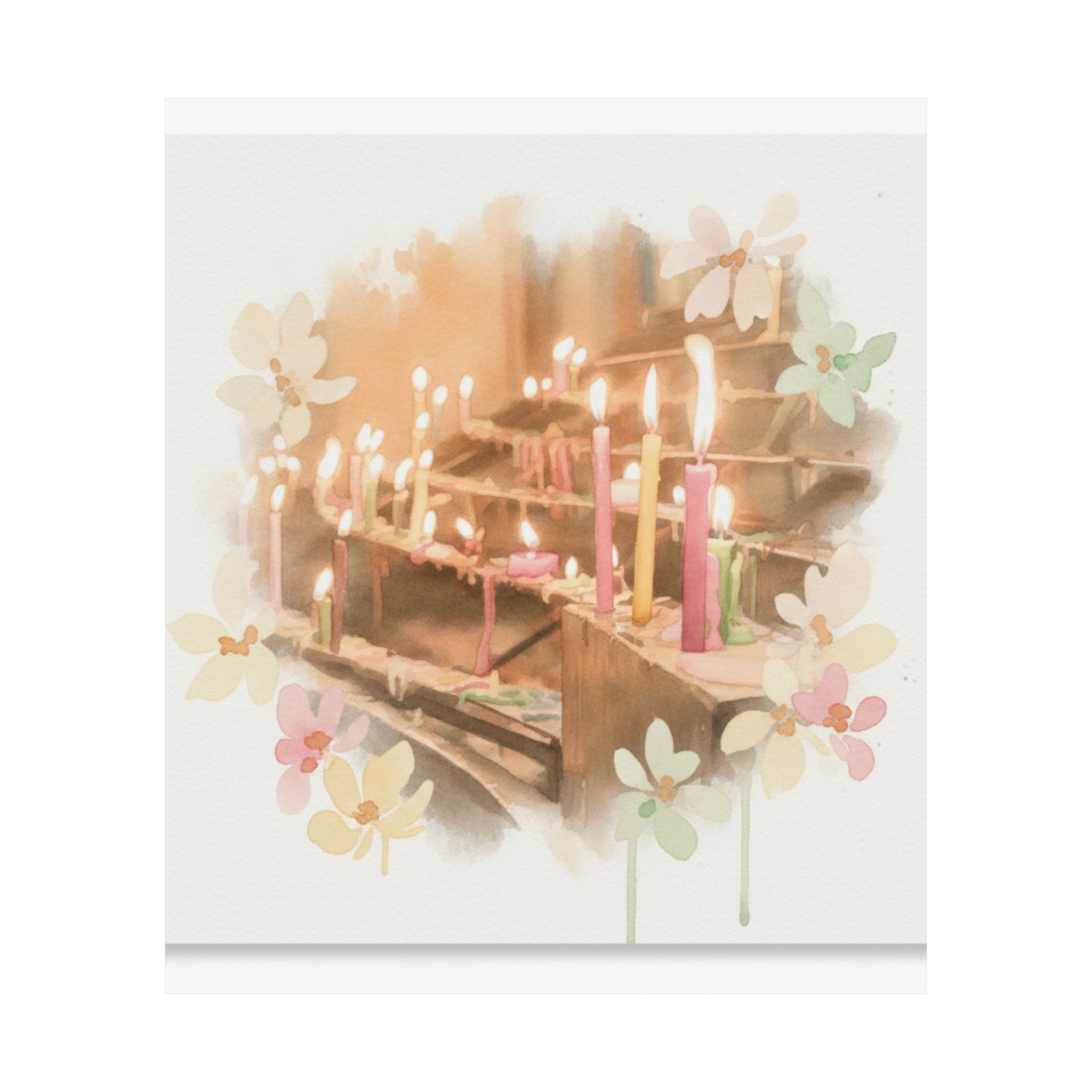 Watercolor — Candle — Matte Poster