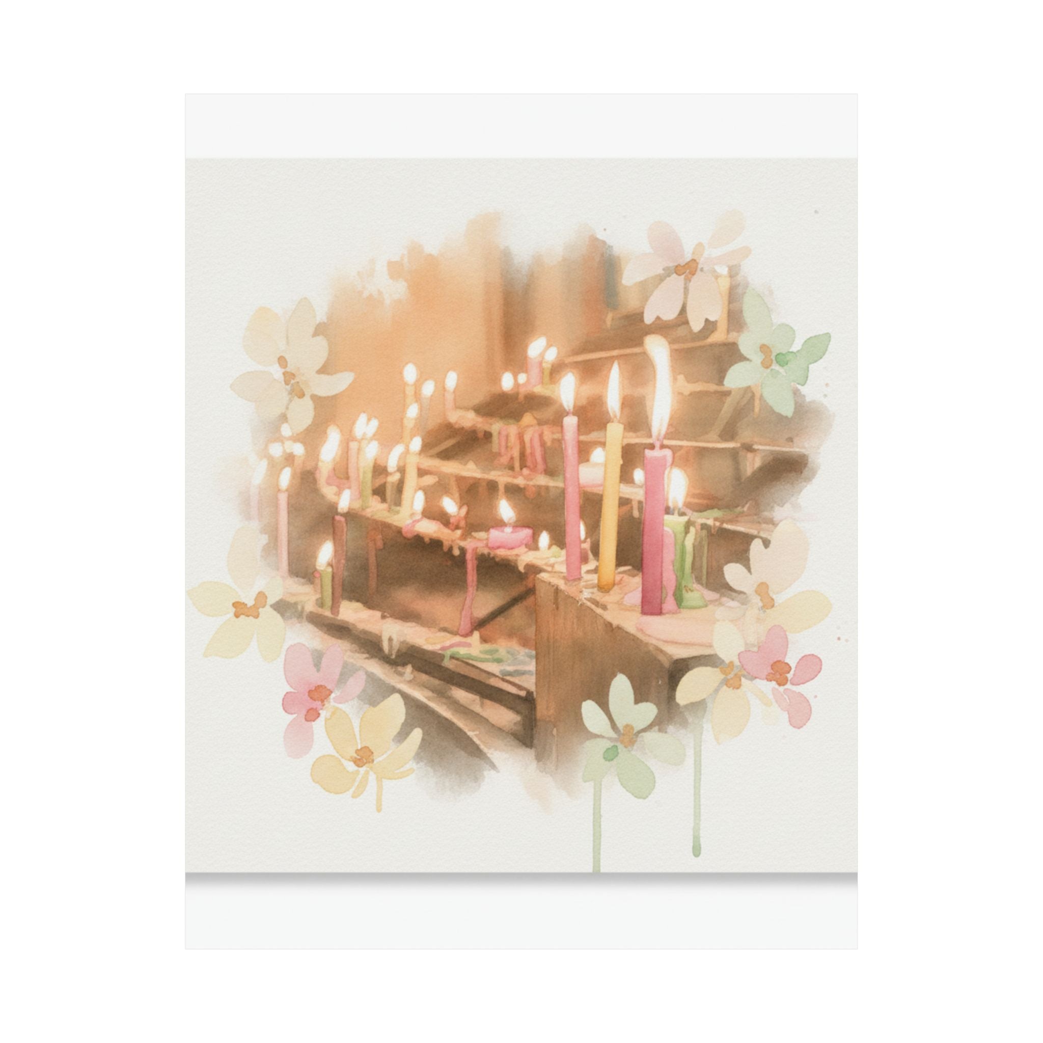 Watercolor — Candle — Matte Poster