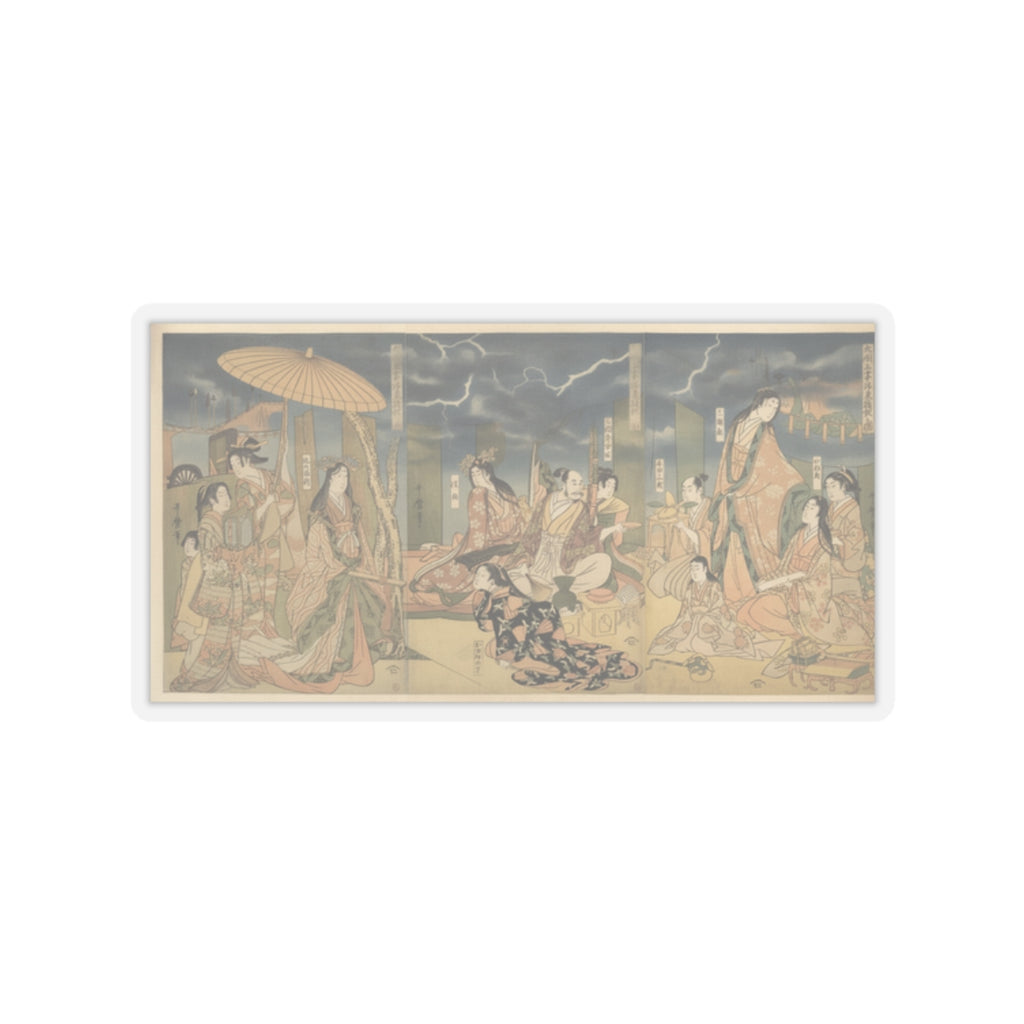 Dramatic Storm — A View Of The Pleasures Of The Taiko And His Five Wives At Rakutō — Kiss-Cut Sticker