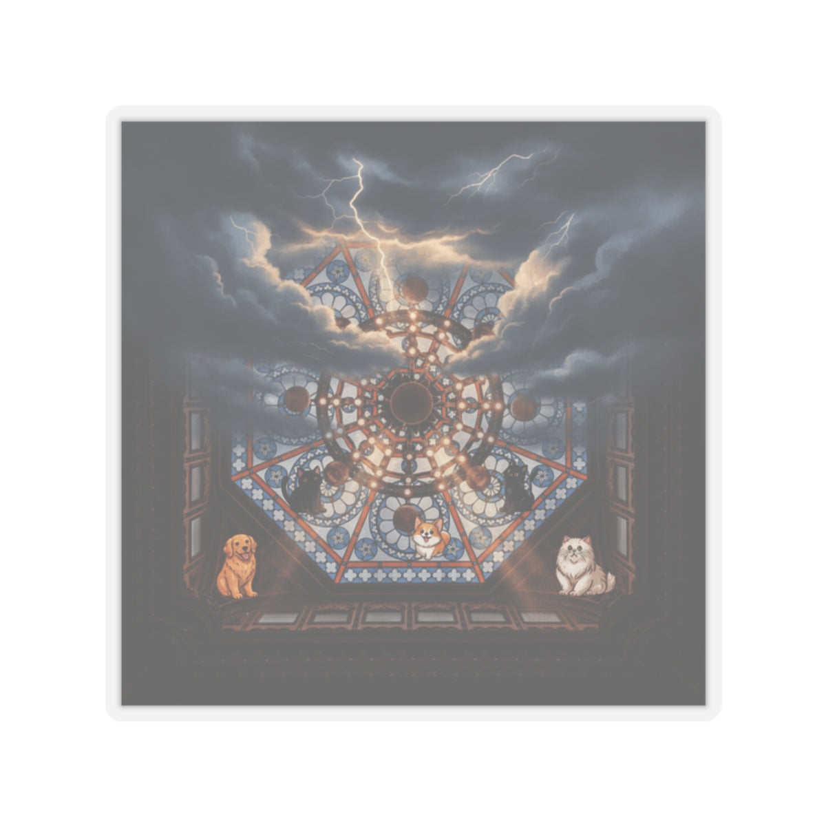 Dramatic Storm — Ceiling — Kiss-Cut Sticker