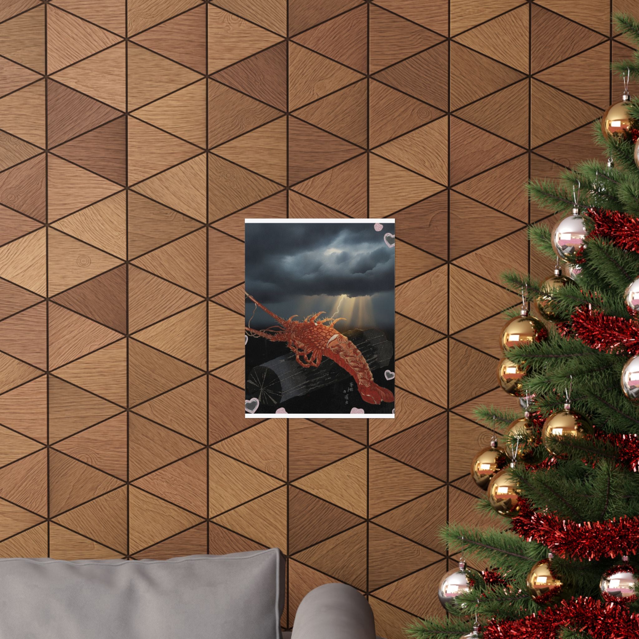 Dramatic Storm — Lobster On A Piece Of Charcoal — Matte Poster