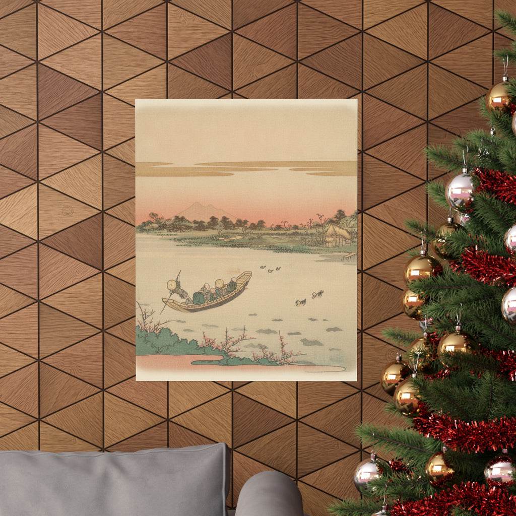 Southern Sunset — Boat Ferrying Across River — Matte Poster
