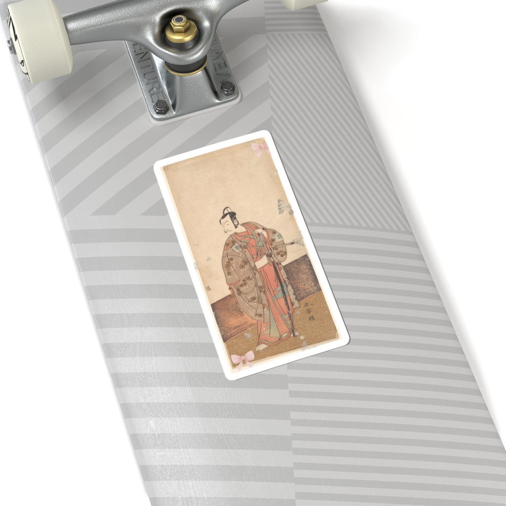 Ecommerce Main — The Actor Ichikawa Danjuro V Standing Inside Of A House And In Front Of An Engaw — Kiss-Cut Sticker