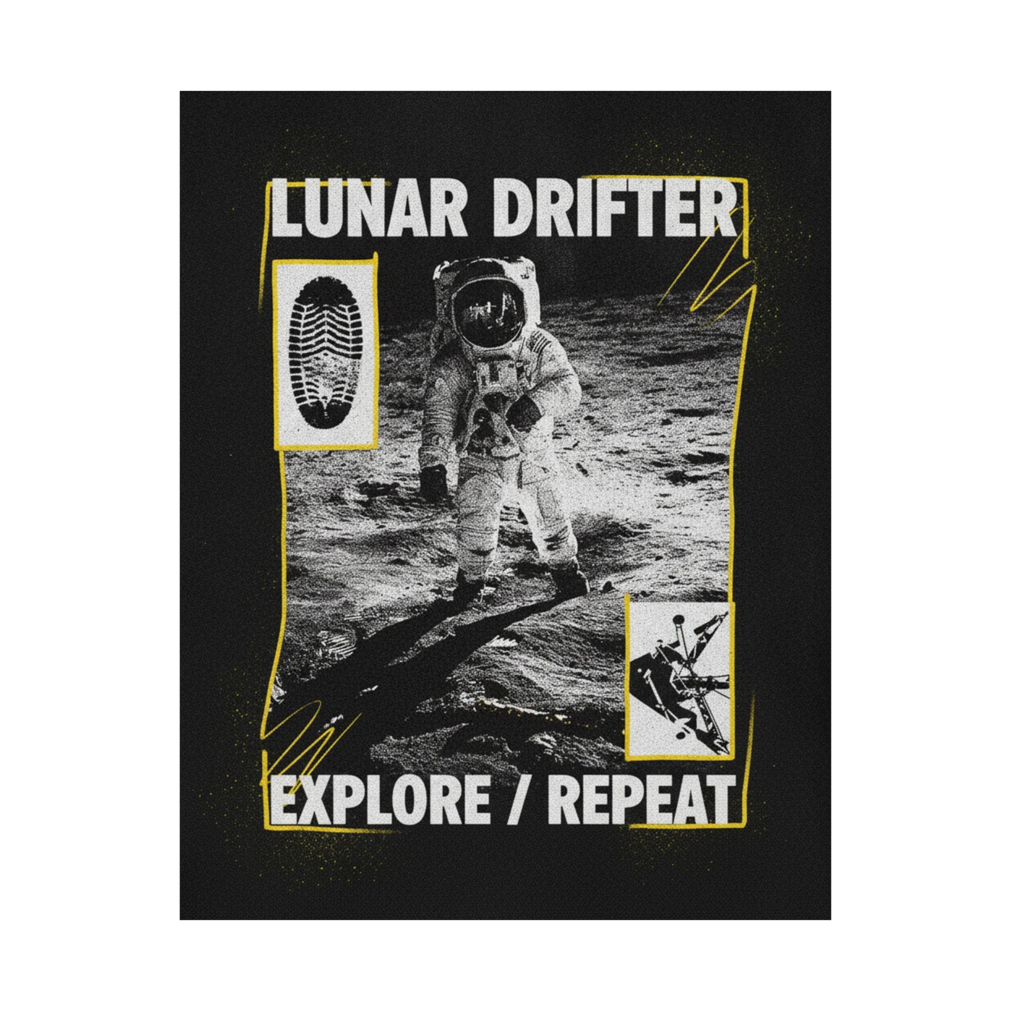 Lunar Drifter Explore / Repeat Astronaut Streetwear Poster