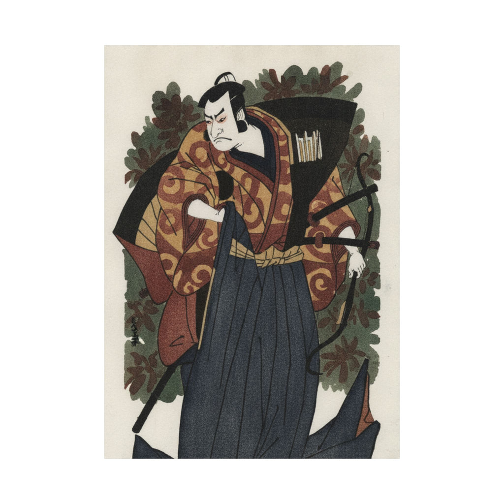 Watercolor — The First Nakamura Nakazo As A Man Of High Rank Attired In Naga-Bakama — Matte Poster