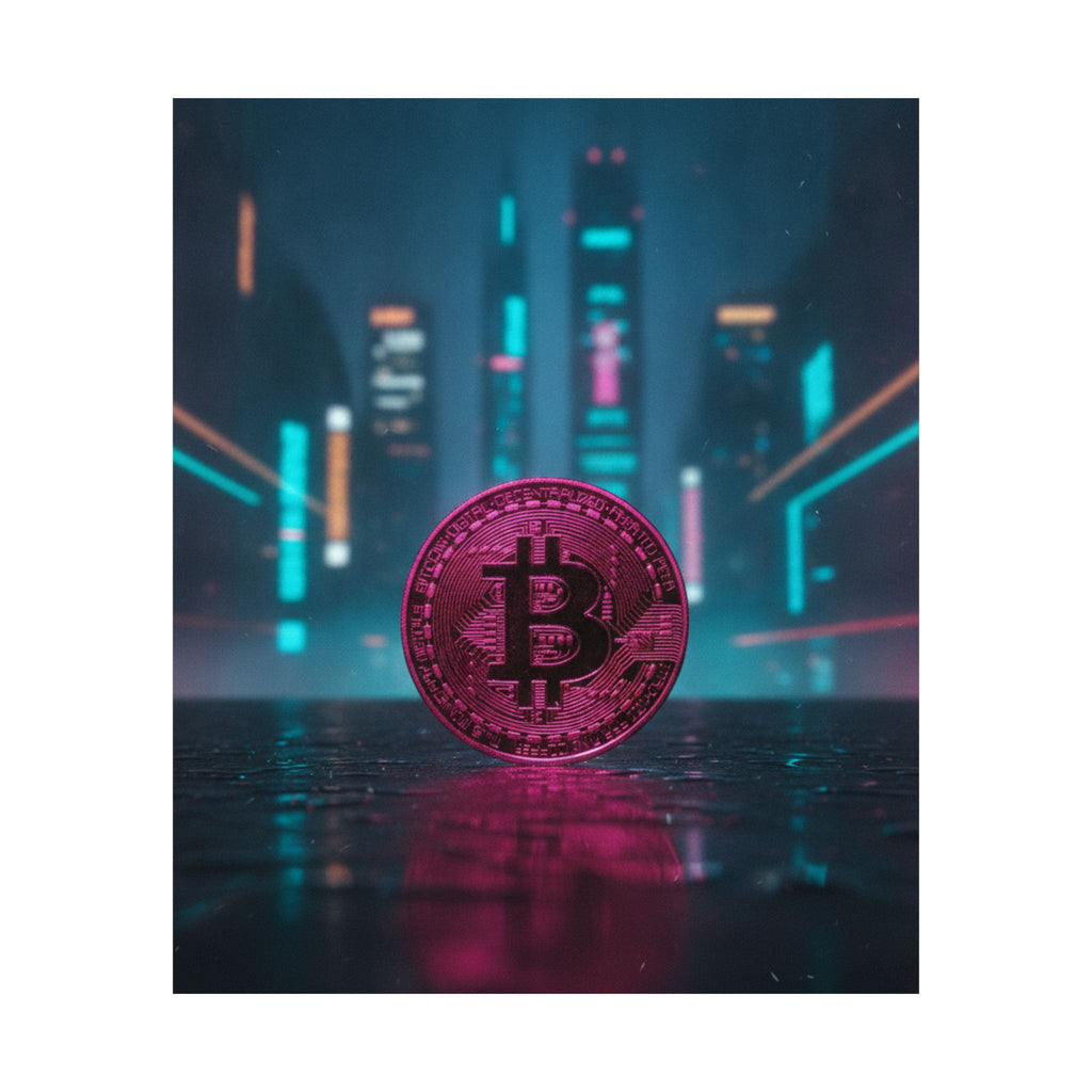 Neon Noir — Coin — Matte Poster
