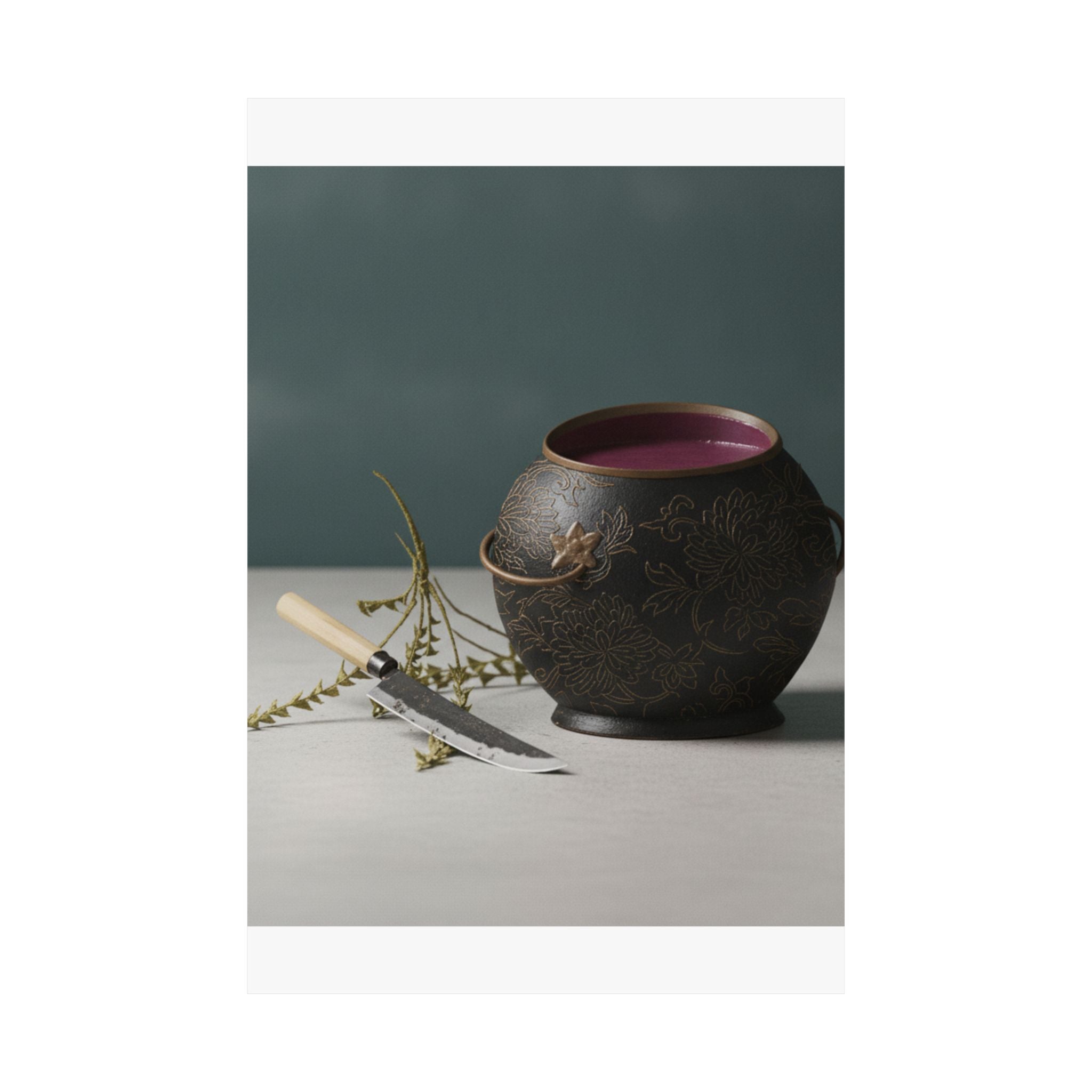 Product Marketing — Vase And Kitchen Knife — Matte Poster